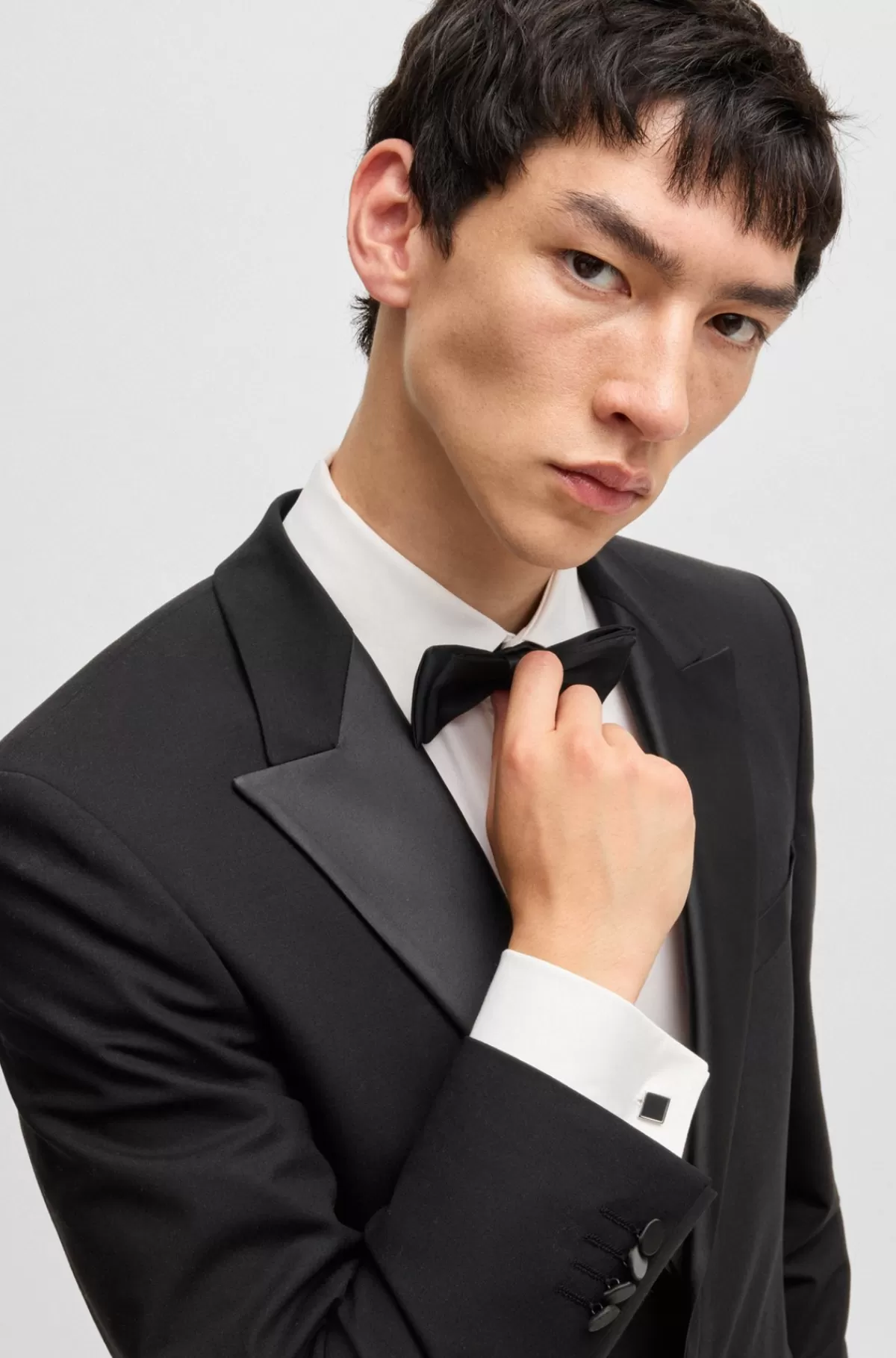 HUGO BOSS Firkantede Manchetknapper Med Emaljekerne Og Logo Sort Flash Sale