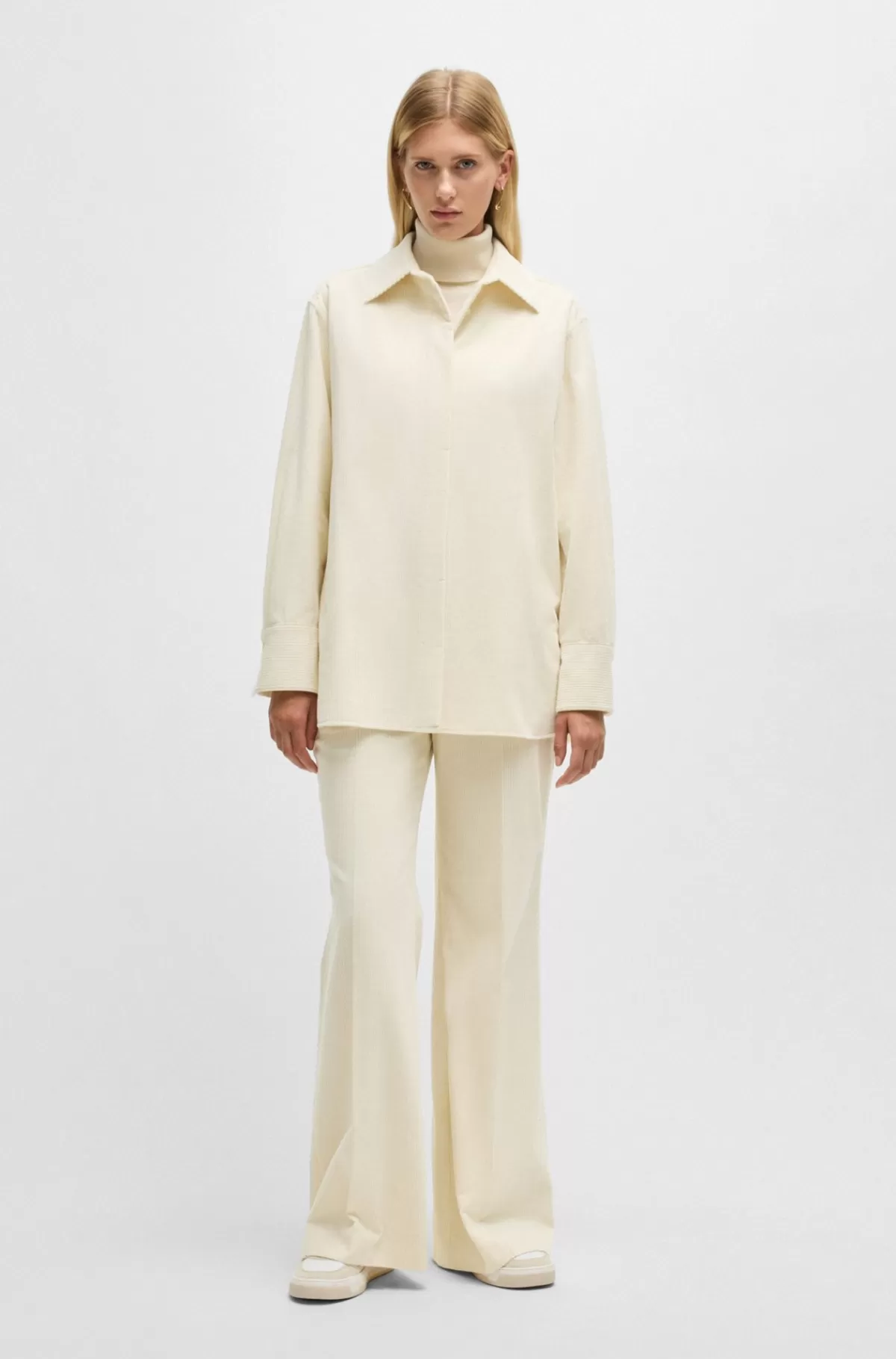 HUGO BOSS Fløjlsjakke I Bomuld Og Kashmir Lys beige Best Sale
