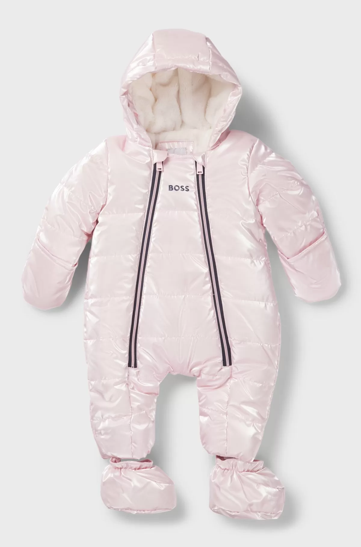 HUGO BOSS Flyverdragt Til Babyer I Stof Med Perlemorseffekt Og Aftagelige Støvler Lys pink Shop