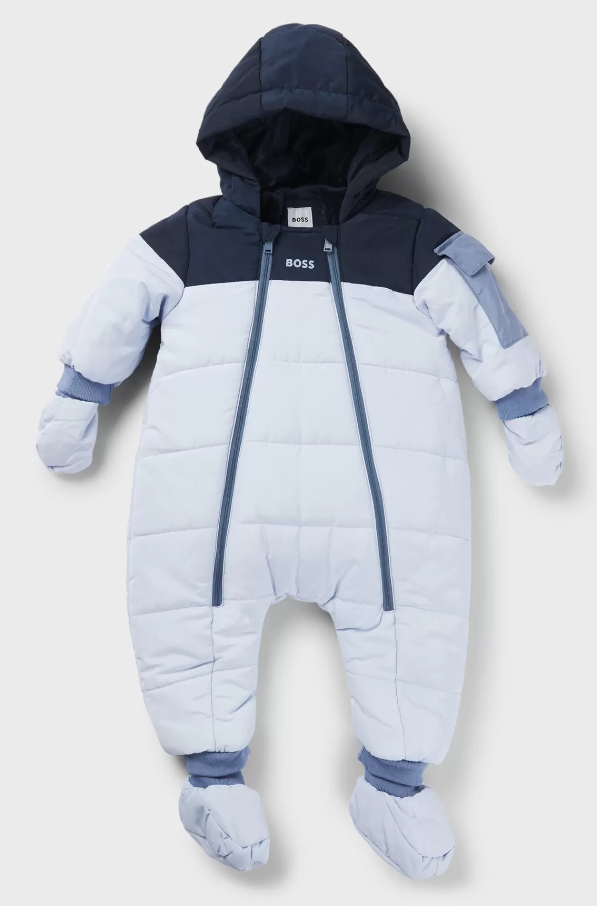 HUGO BOSS Flyverdragt Til Babyer Med For Af Kunstig Pels Og Logodetaljer Lyseblå Store