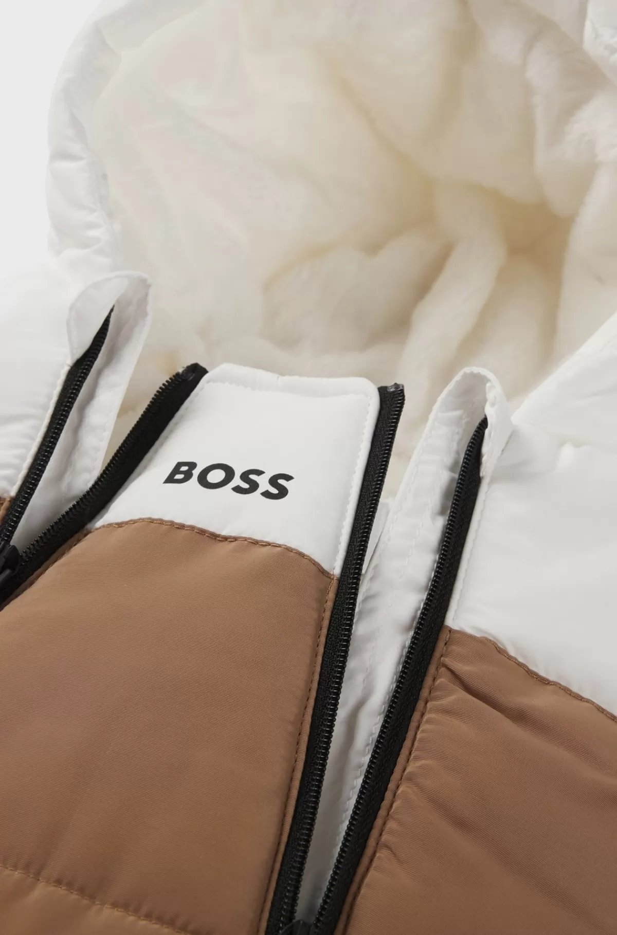 HUGO BOSS Flyverdragt Til Babyer Med For Af Kunstig Pels Og Logodetaljer Brun Flash Sale