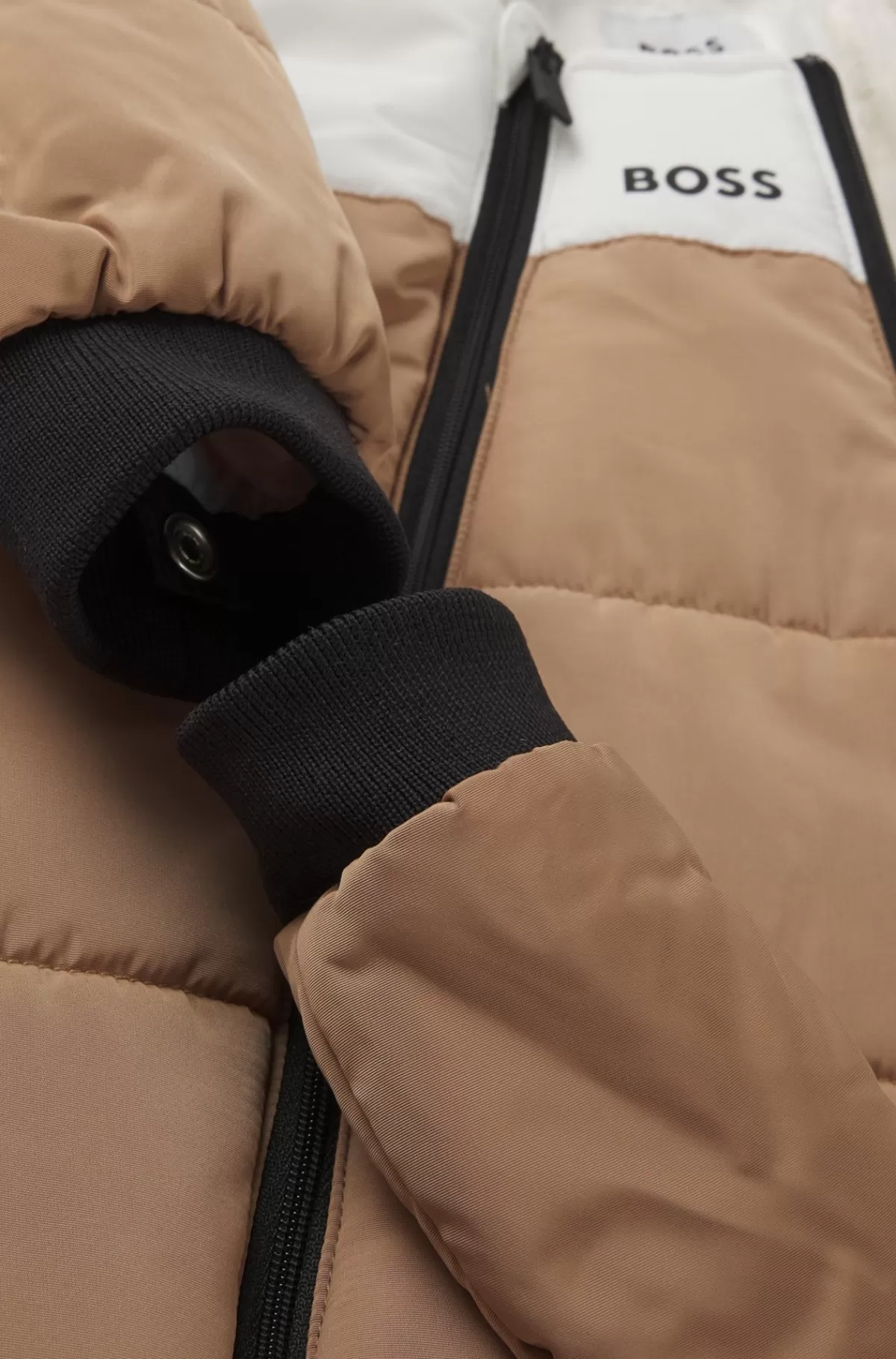 HUGO BOSS Flyverdragt Til Babyer Med For Af Kunstig Pels Og Logodetaljer Brun Flash Sale