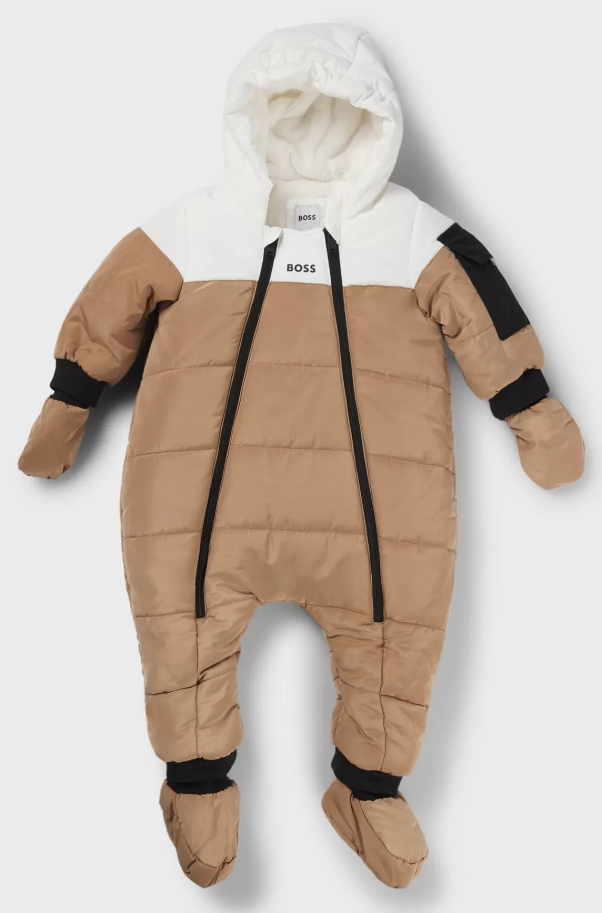 HUGO BOSS Flyverdragt Til Babyer Med For Af Kunstig Pels Og Logodetaljer Brun Flash Sale