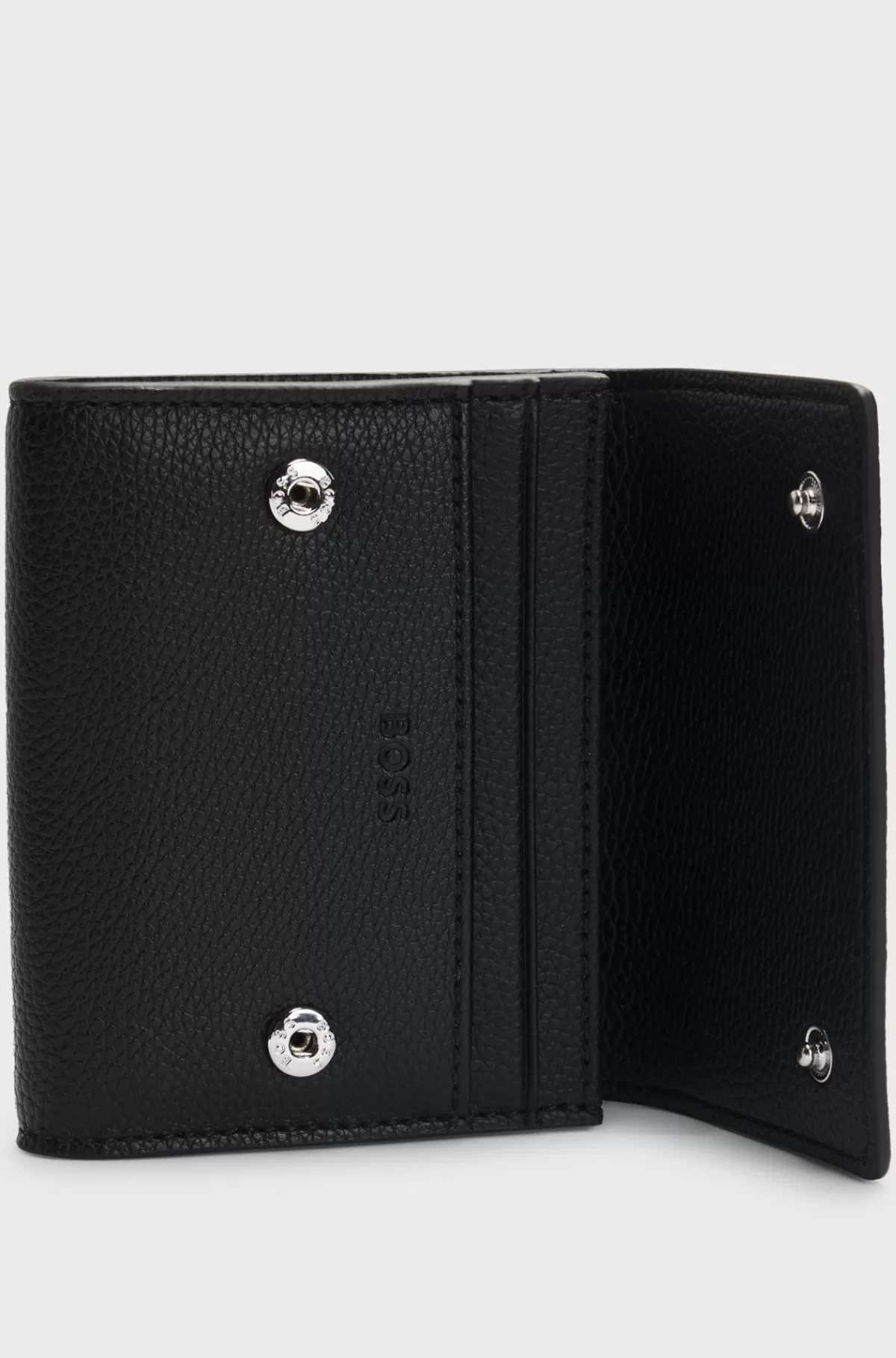 HUGO BOSS Foldbar Kortholder I Imiteret Læder Med Præget Logo Sort Flash Sale