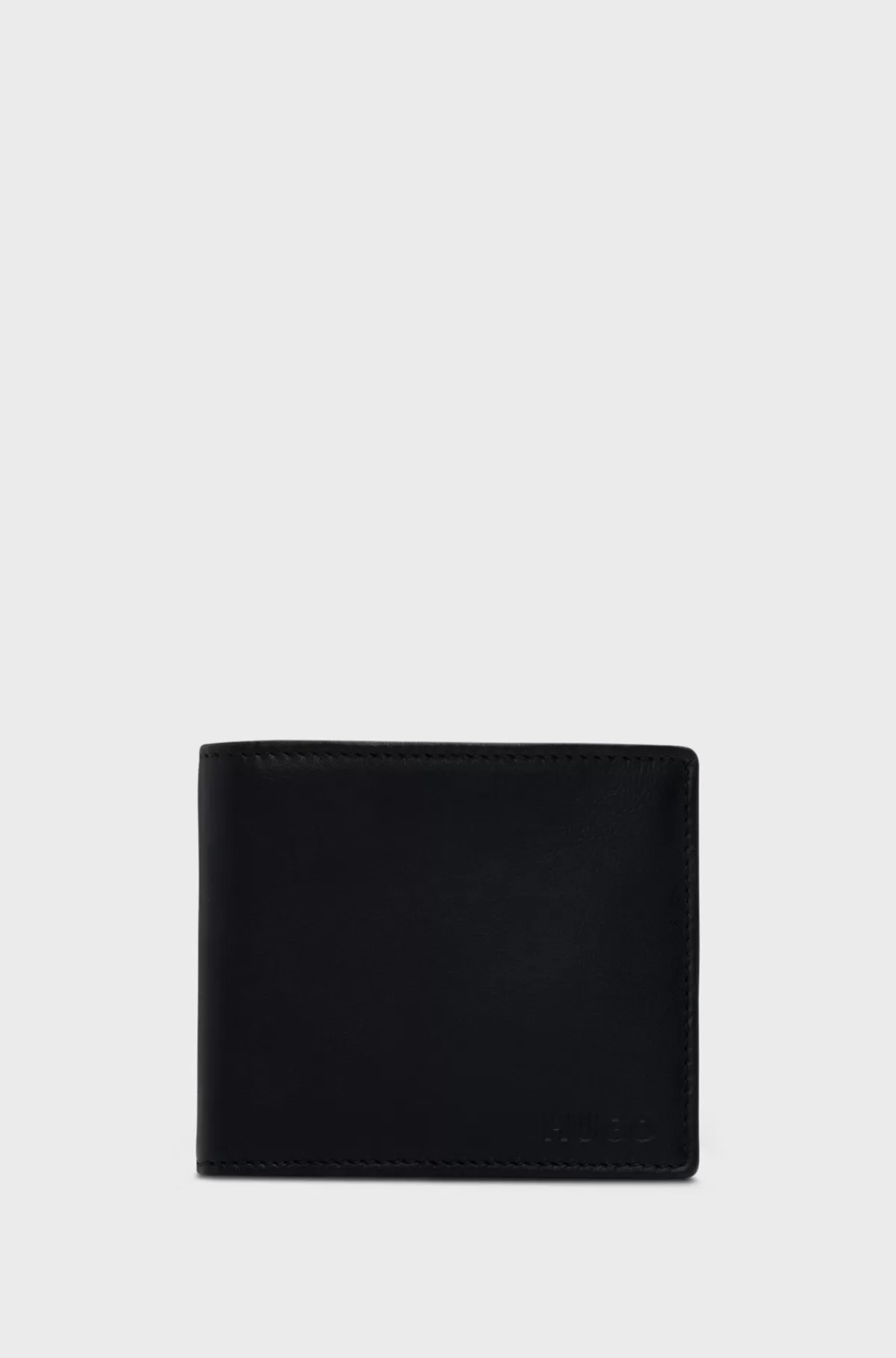 HUGO BOSS Foldepung I Læder Med Logodetaljer Sort Hot