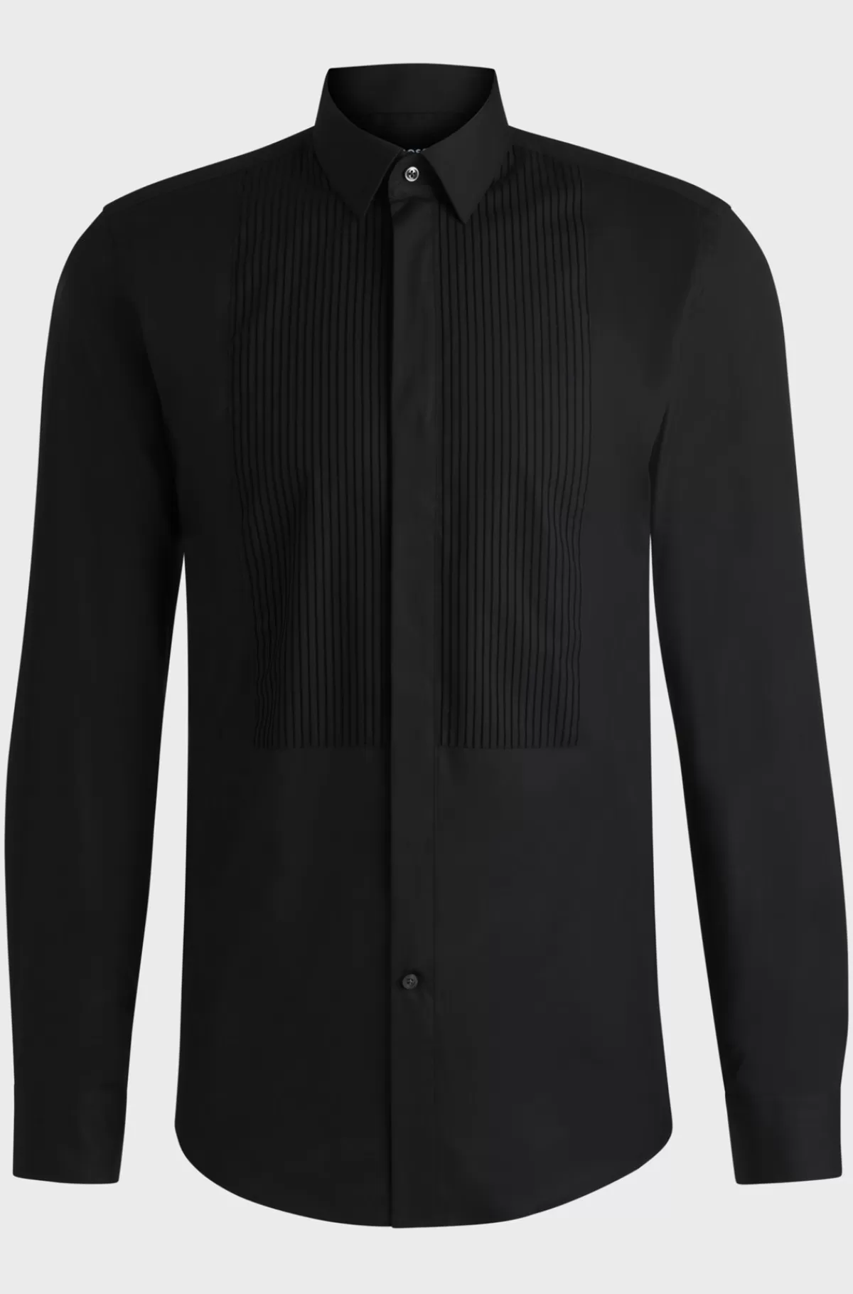 HUGO BOSS Formel Skjorte Med Slim Fit Og Kjolebryst Med Læg Sort Best