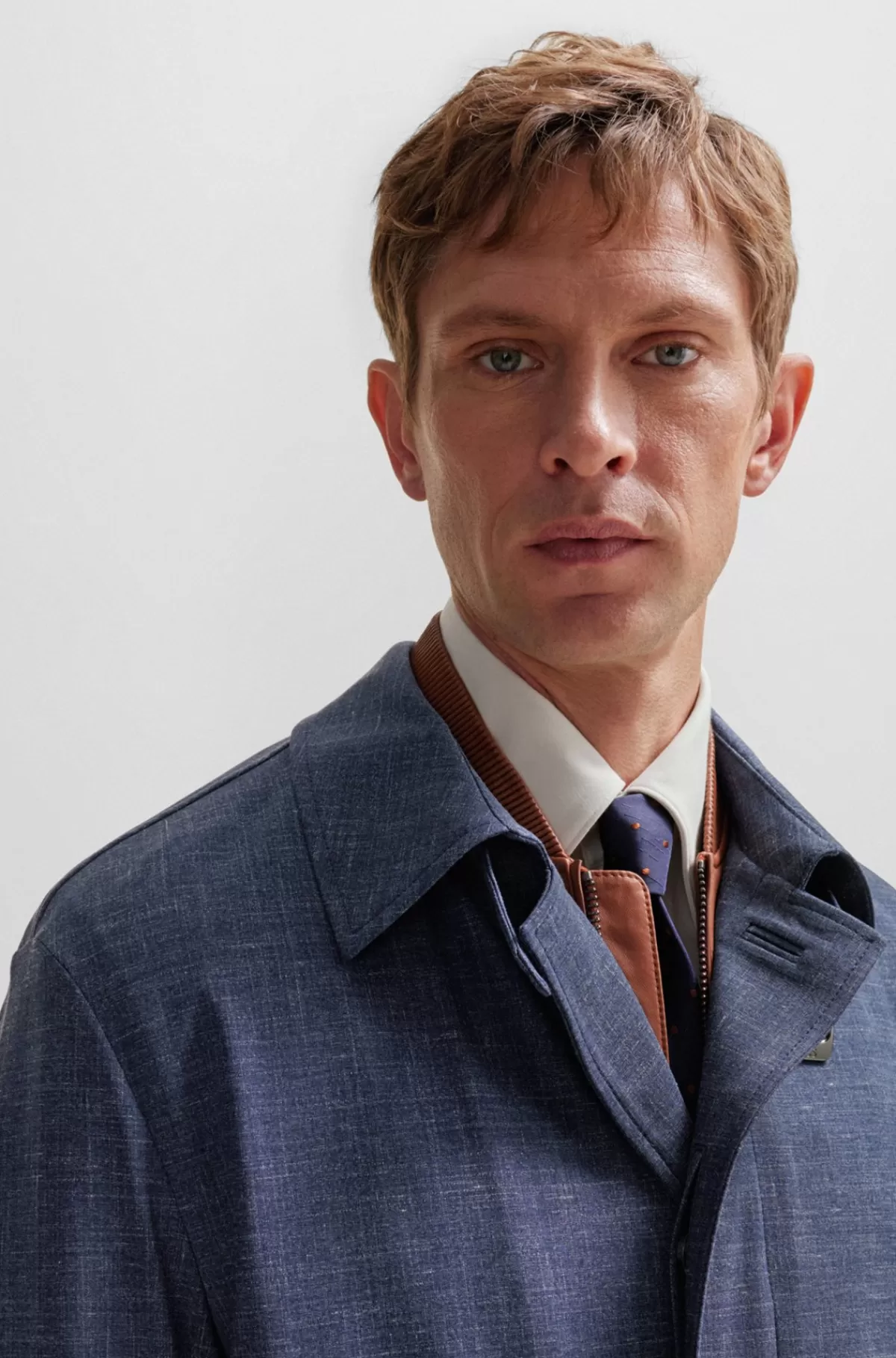 HUGO BOSS Frakke Med Regular Fit I En Stof Af Ny Uldblanding Mørkeblå Shop