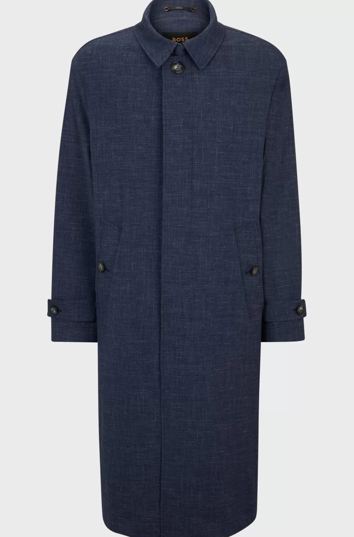 HUGO BOSS Frakke Med Regular Fit I En Stof Af Ny Uldblanding Mørkeblå Shop