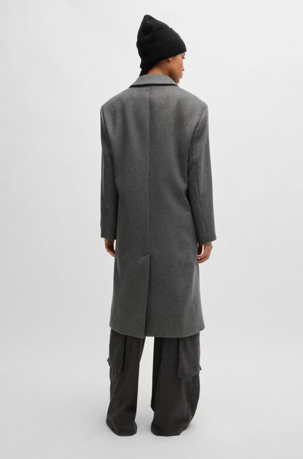 HUGO BOSS Frakke Med Relaxed Fit Og Dobbeltradet Lukning Grå Online