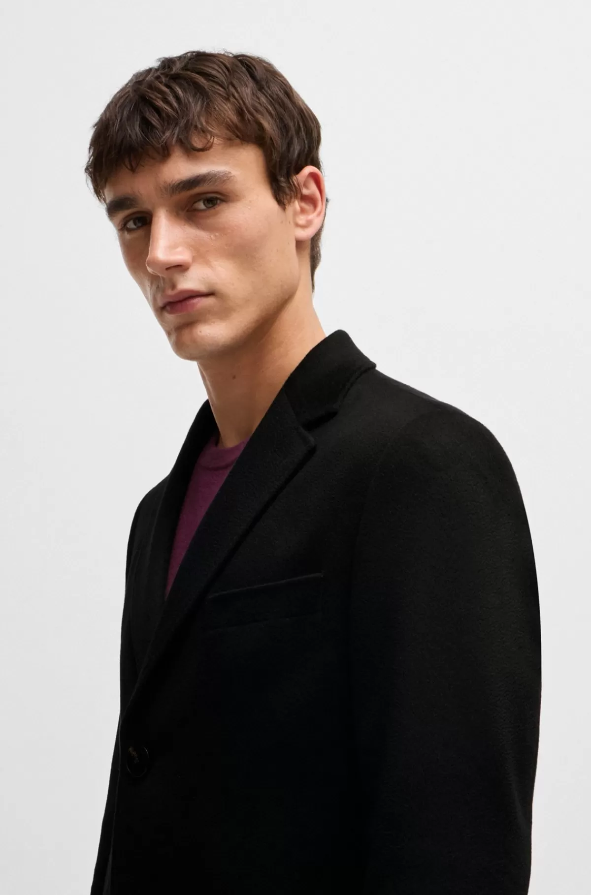 HUGO BOSS Frakke Med Slim Fit I Kashmir Sort Cheap