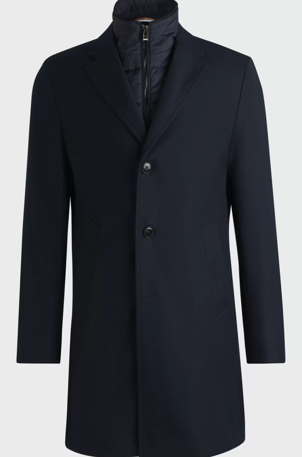 HUGO BOSS Frakke Med Slim Fit Og Aftagelig Lynlåshals Mørkeblå Fashion