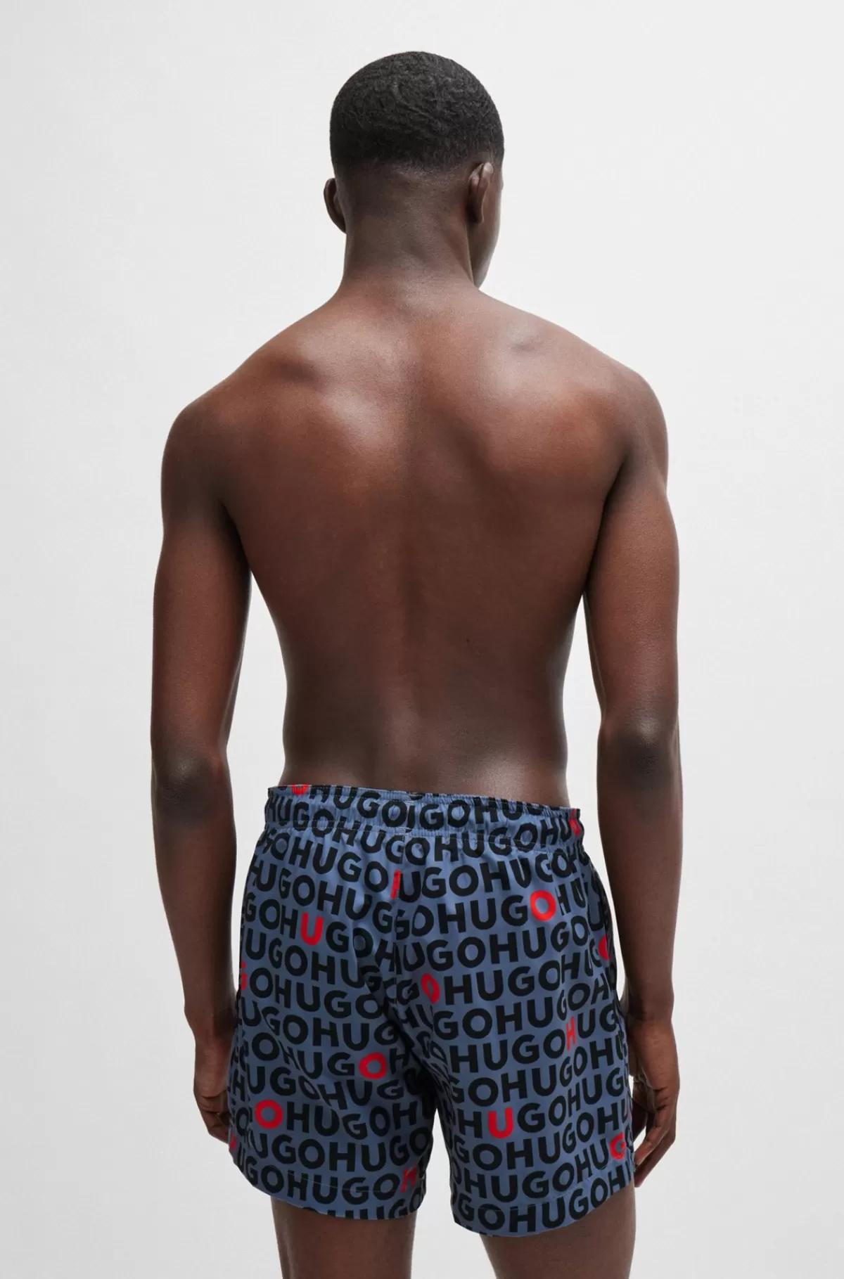 HUGO BOSS Fuldt Forede Badeshorts Med Gentaget Logomotiv Blå Cheap