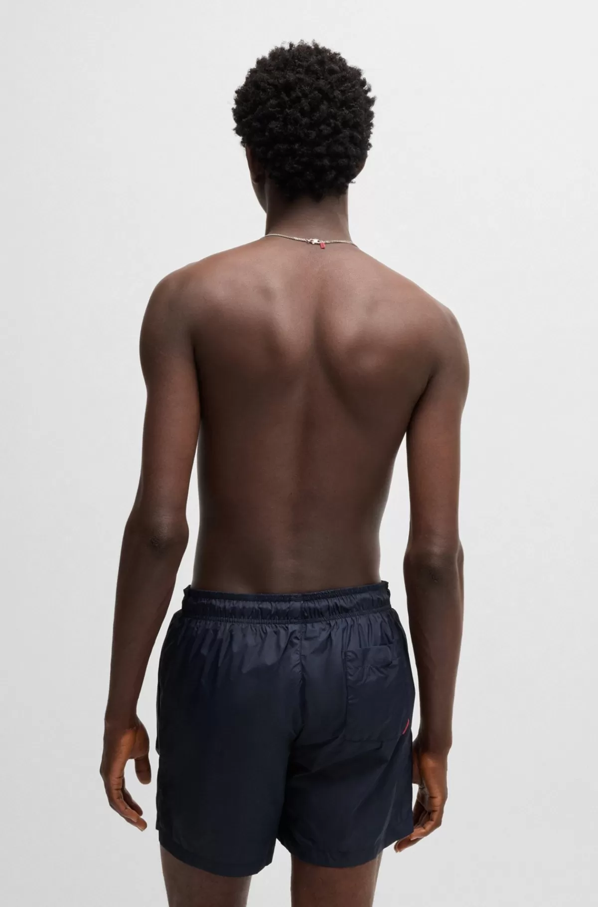 HUGO BOSS Fuldt Forede Badeshorts Med Kontrastlogo Mørkeblå Hot