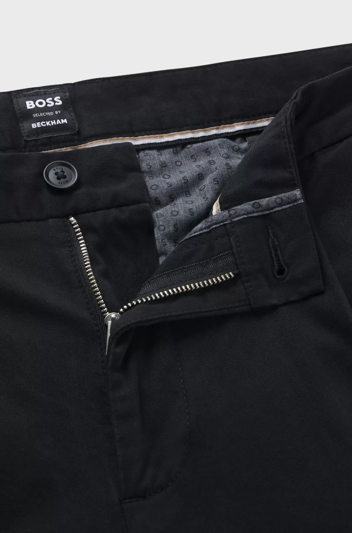 HUGO BOSS Garbardinebukser Med Smalle Ben Og Stræk Fra BOSS SELECTED BY BECKHAM Sort Shop