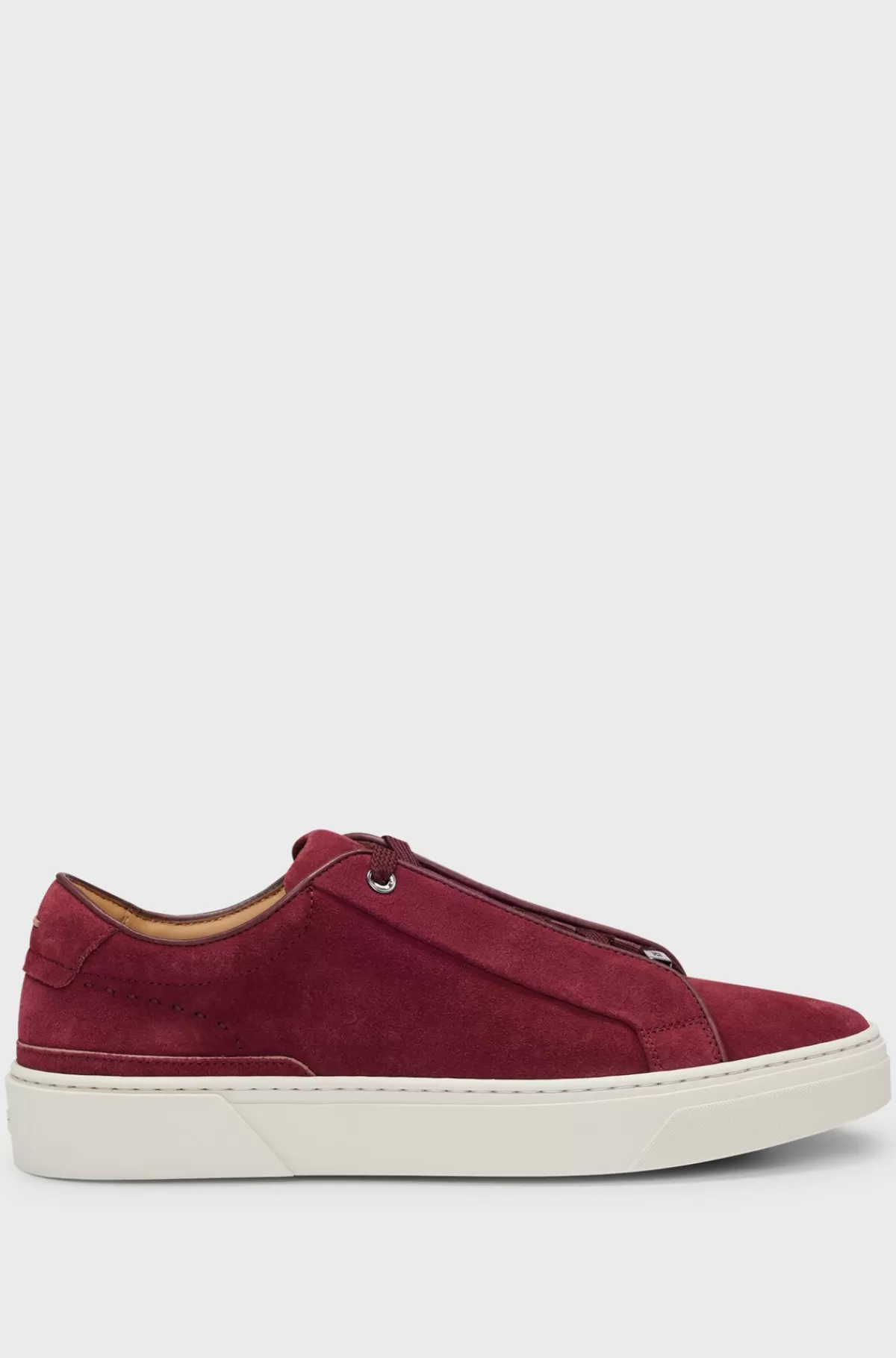 HUGO BOSS Gary Sneakers Med Lav Profil I Ruskind Med Brandet Snørebåndsløkke Rød Sale