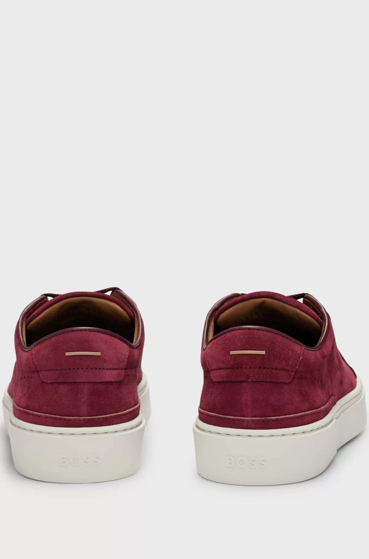 HUGO BOSS Gary Sneakers Med Lav Profil I Ruskind Med Brandet Snørebåndsløkke Rød Sale