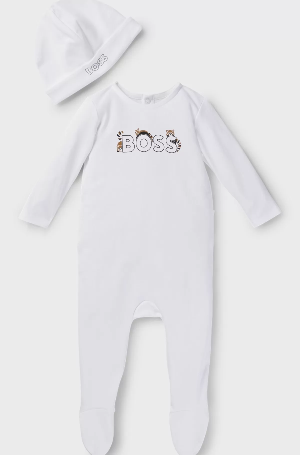 HUGO BOSS Gaveæske Med Natdragt Og Hue Til Babyer Hvid New
