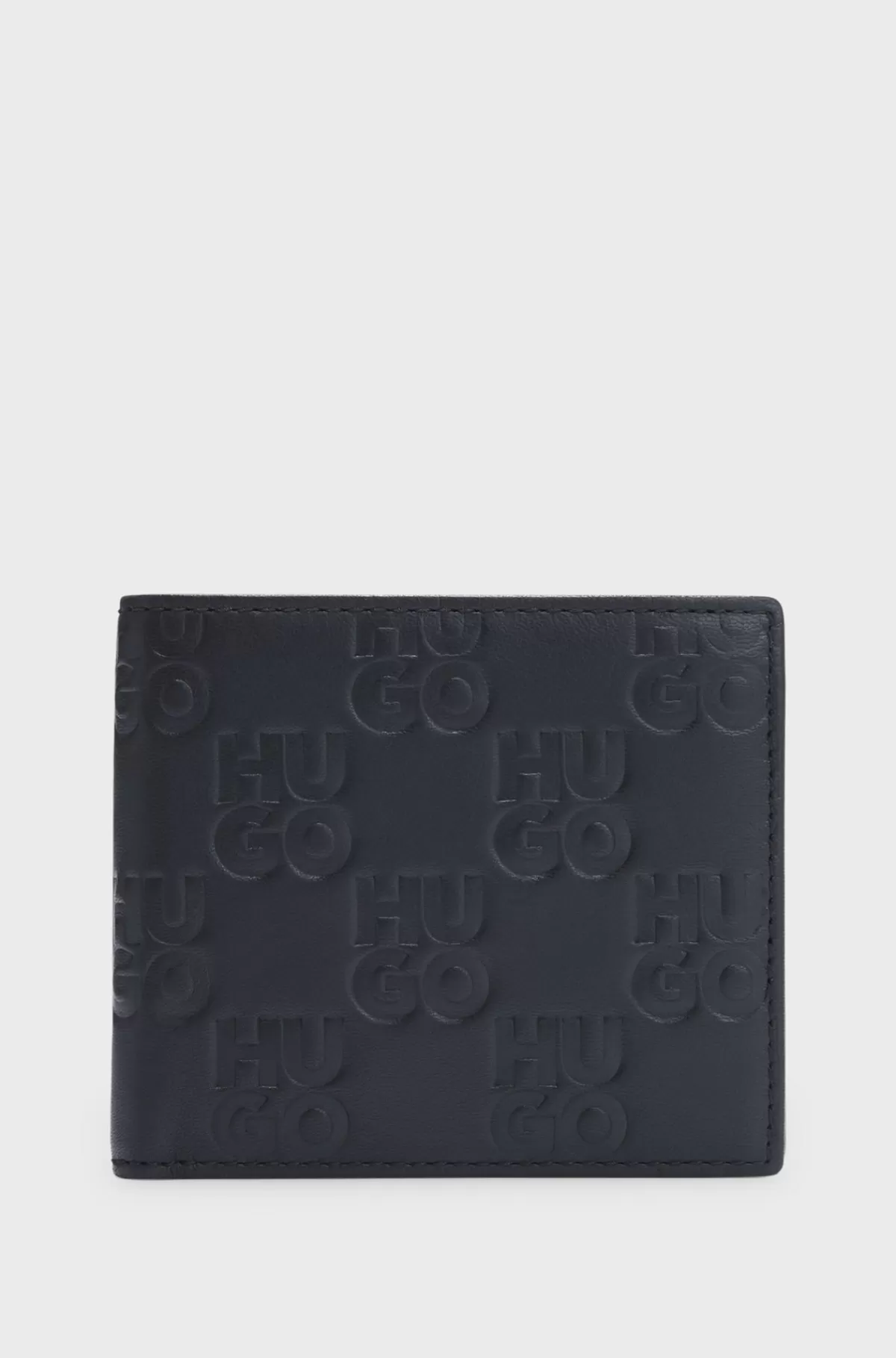 HUGO BOSS Gavesæt I Nappalæder Med Stablede Logoer Sort New