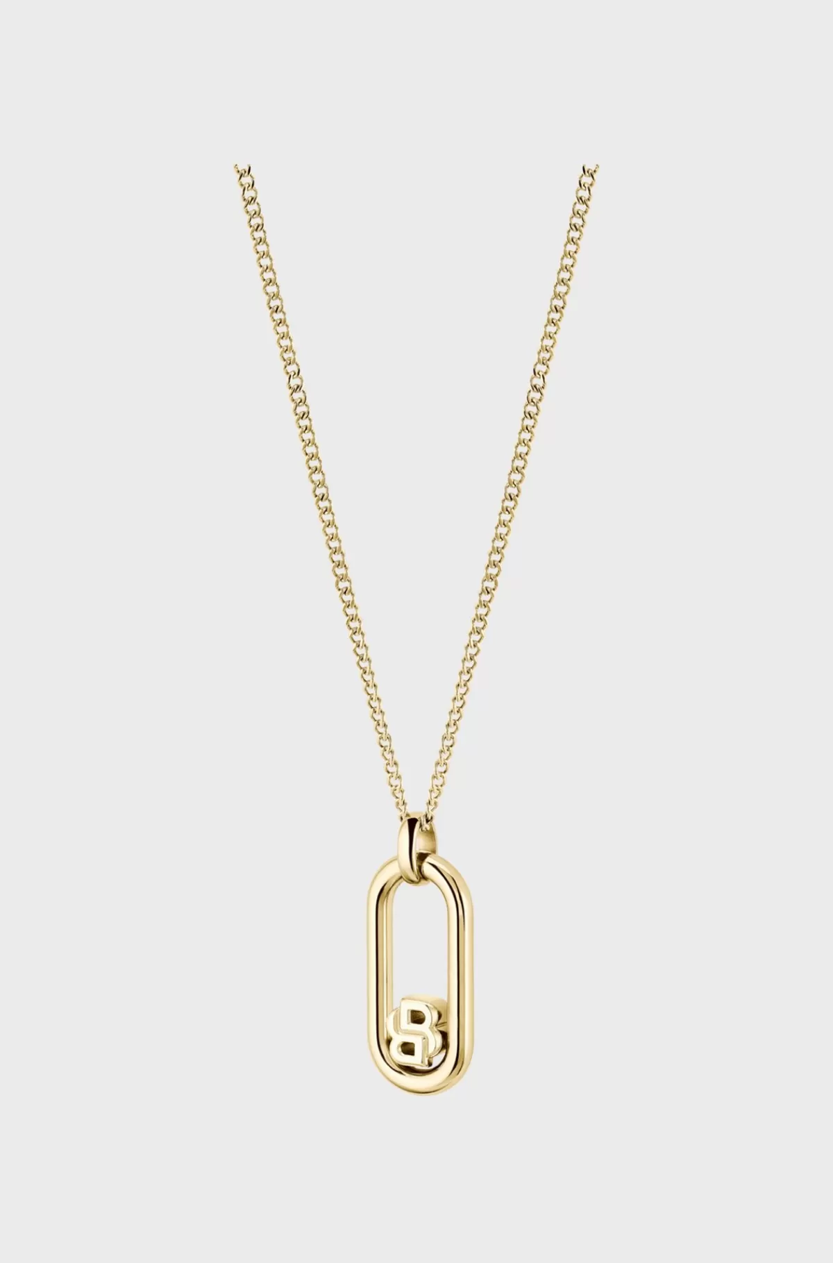 HUGO BOSS Gold-tone Chain Necklace With Double B Monogram Pendant Guld Clearance
