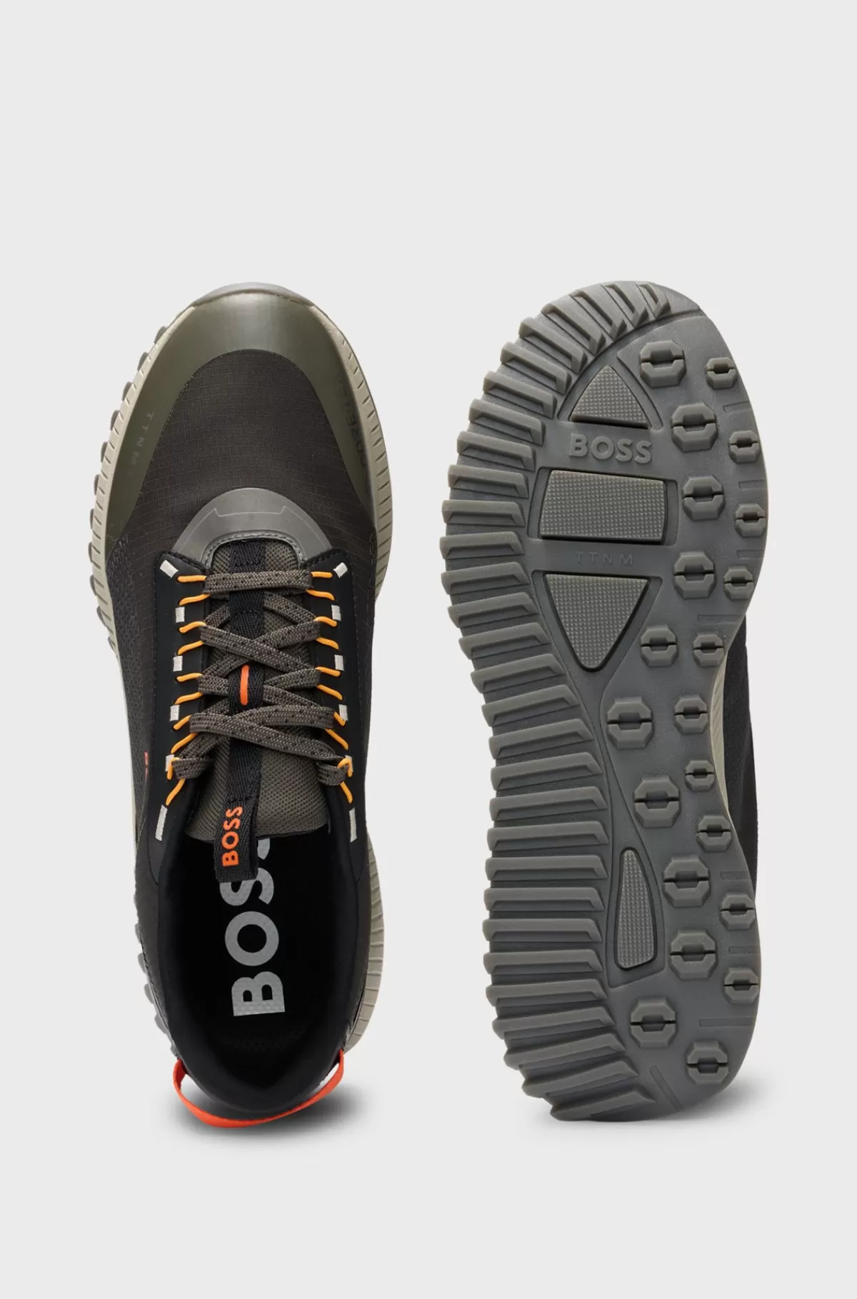 HUGO BOSS GORE-TEX TTNM EVO Sneakers I Blandede Materialer Med Og Rillet Sål Mørkegrå Hot