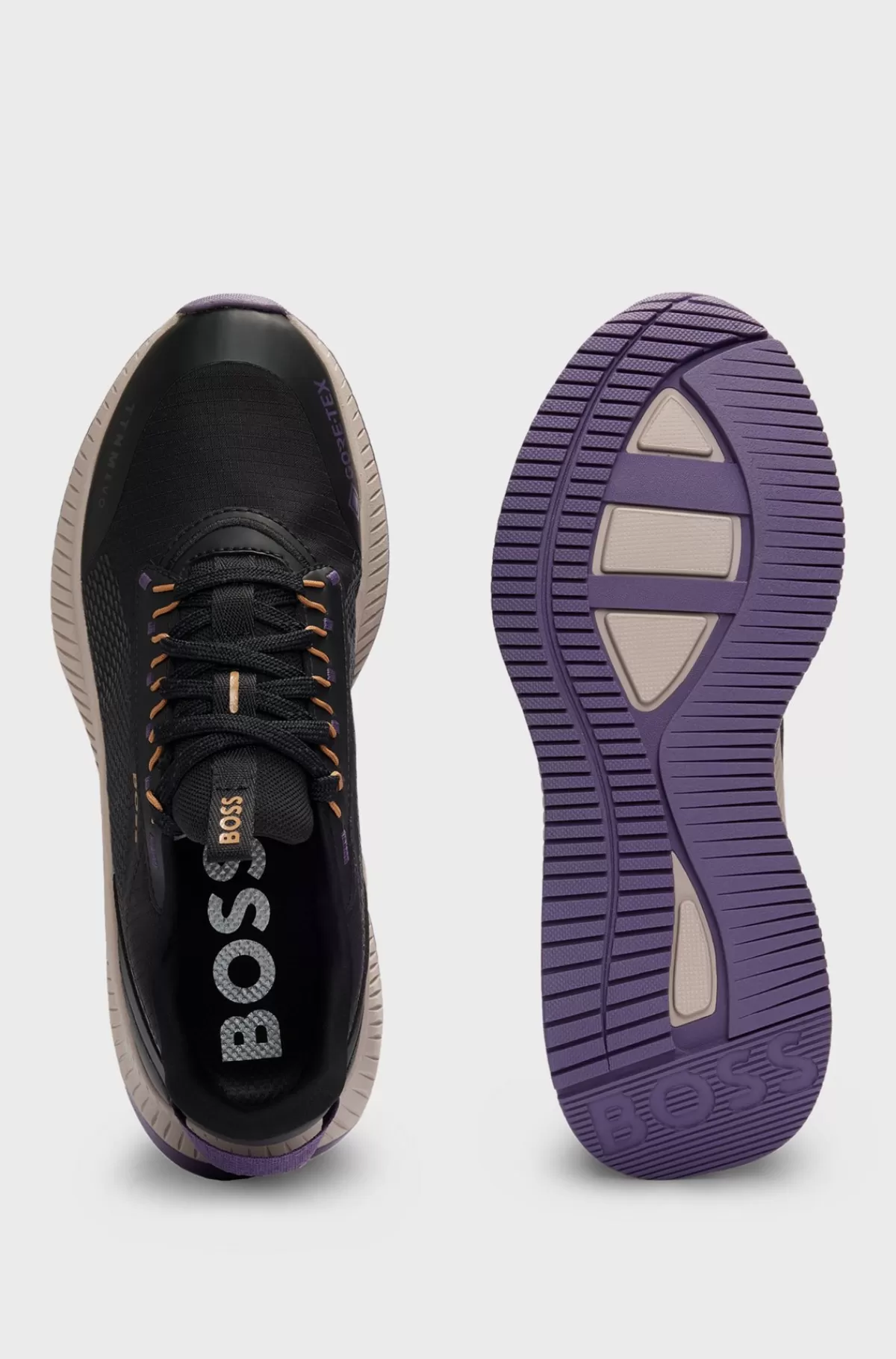 HUGO BOSS GORE-TEX TTNM EVO-sneakers I Blandede Materialer Med Kraftig Sål Sort Store