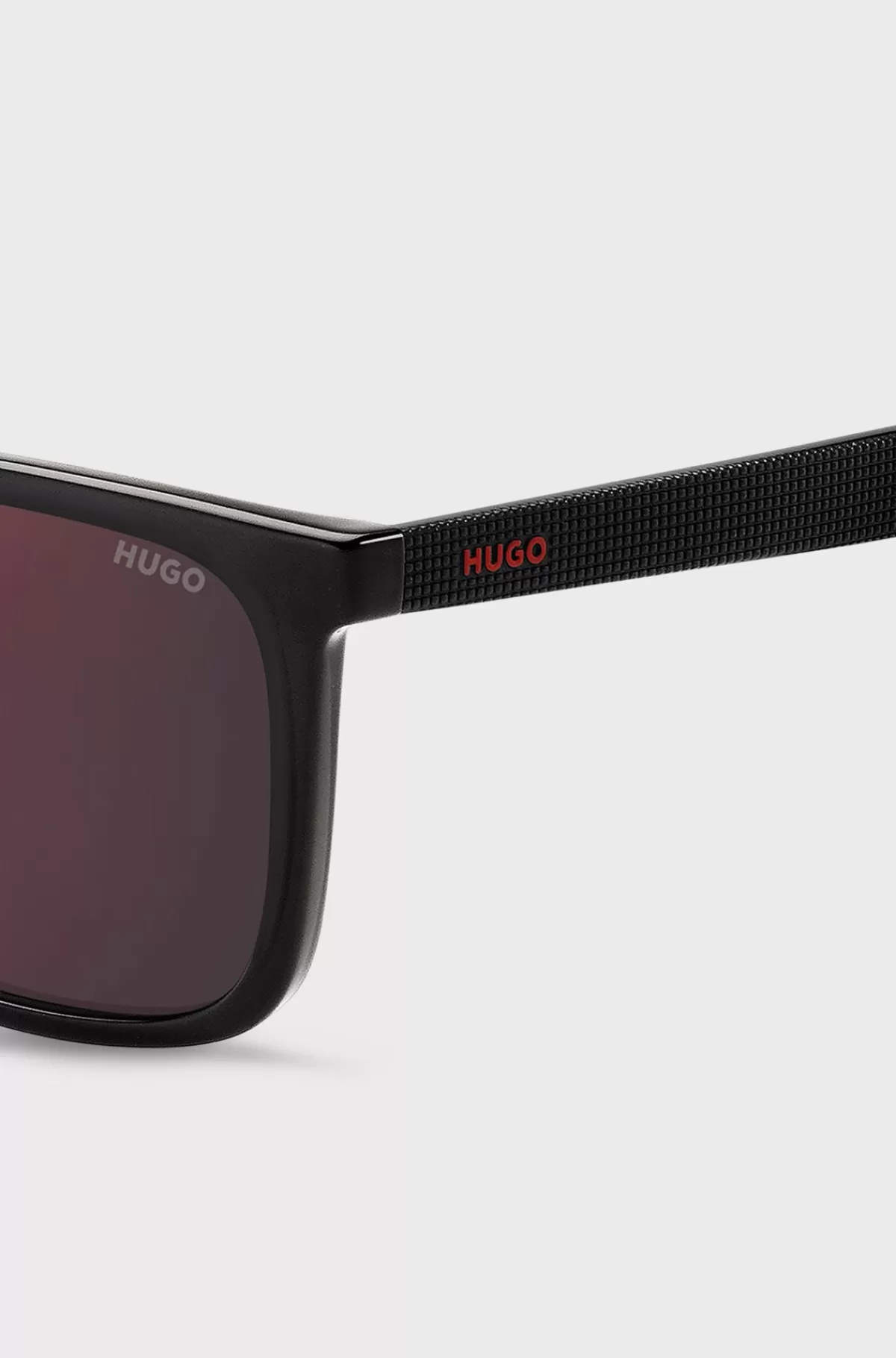 HUGO BOSS Grå Solbriller Med Teksturerede Brillestænger Sort Flash Sale