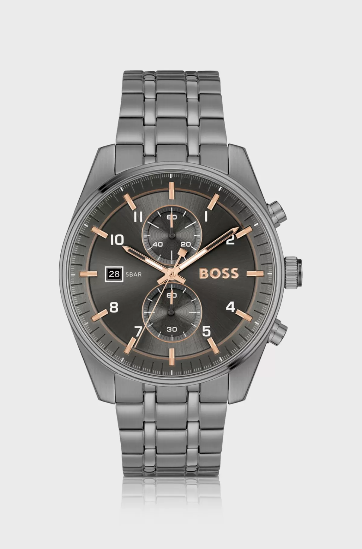 HUGO BOSS belagt Kronografur Med Guldfarvede Detaljer Grå Online