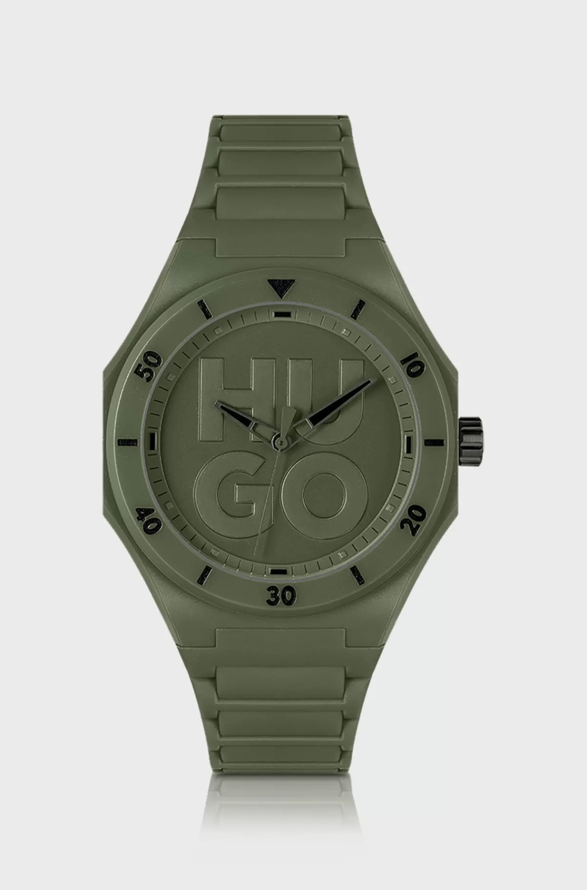 HUGO BOSS Grønt Ur Med Tone-i-tone Silikonerem Kaki Hot
