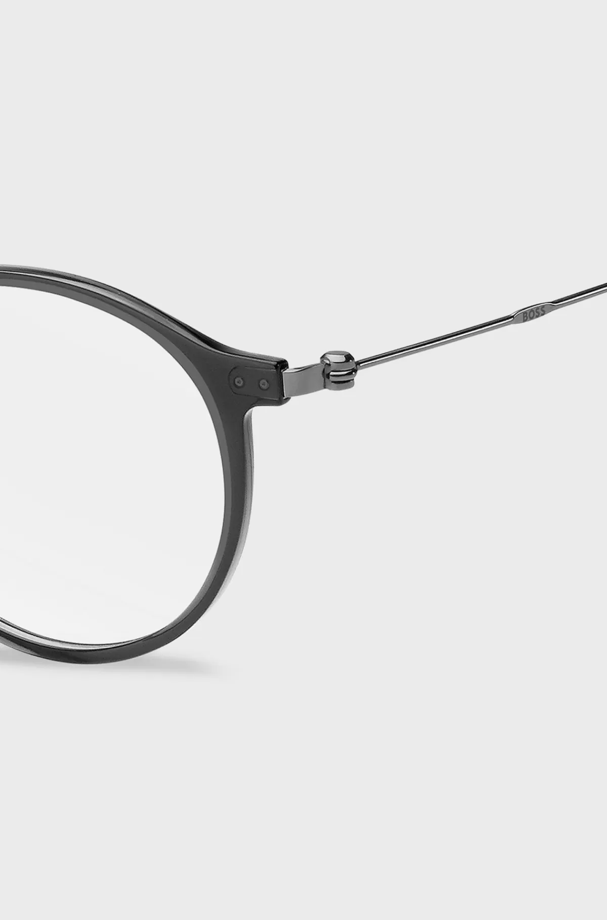 HUGO BOSS Gråt Stel Til Briller Med Styrke Med Stænger I Beta-titanium Mørkegrå Clearance