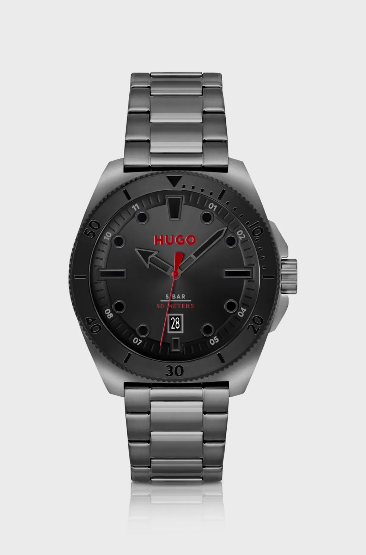 HUGO BOSS tbelagt Ur Med Leddelt Rem Grå Hot