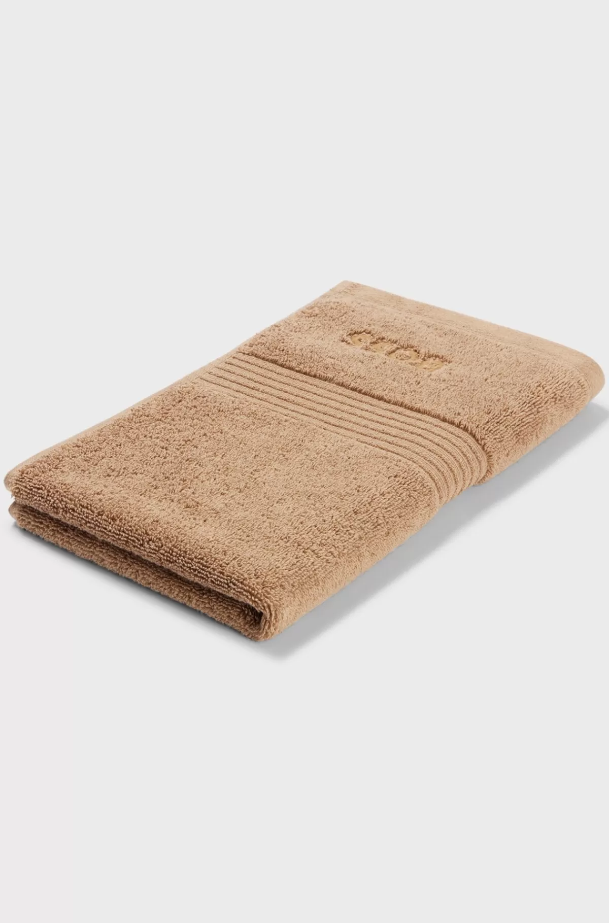 HUGO BOSS Gæstehåndklæde I ægæisk Bomuld Med Tone-i-tone-logo Brun Cheap