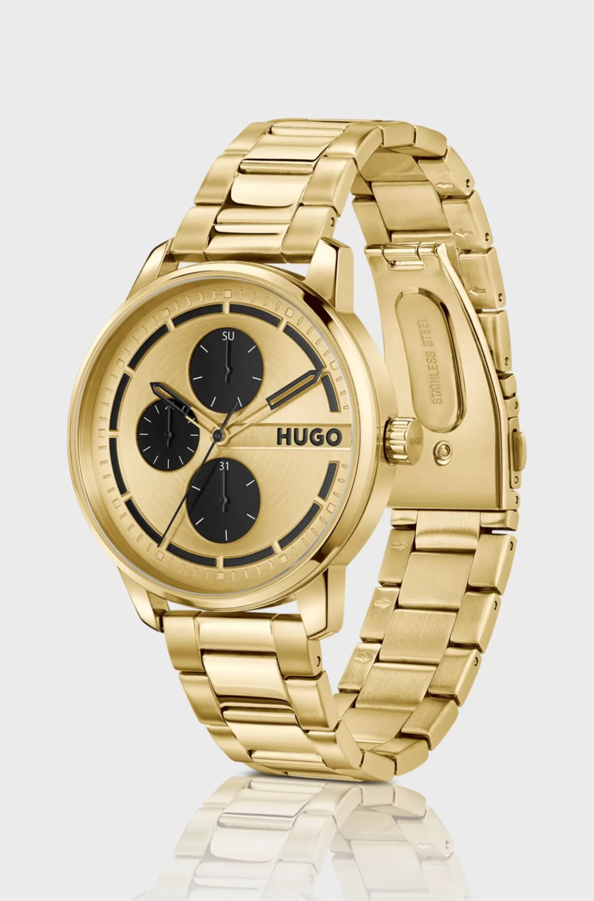 HUGO BOSS farvet Ur Med Sorte Sub-registre Guld Shop