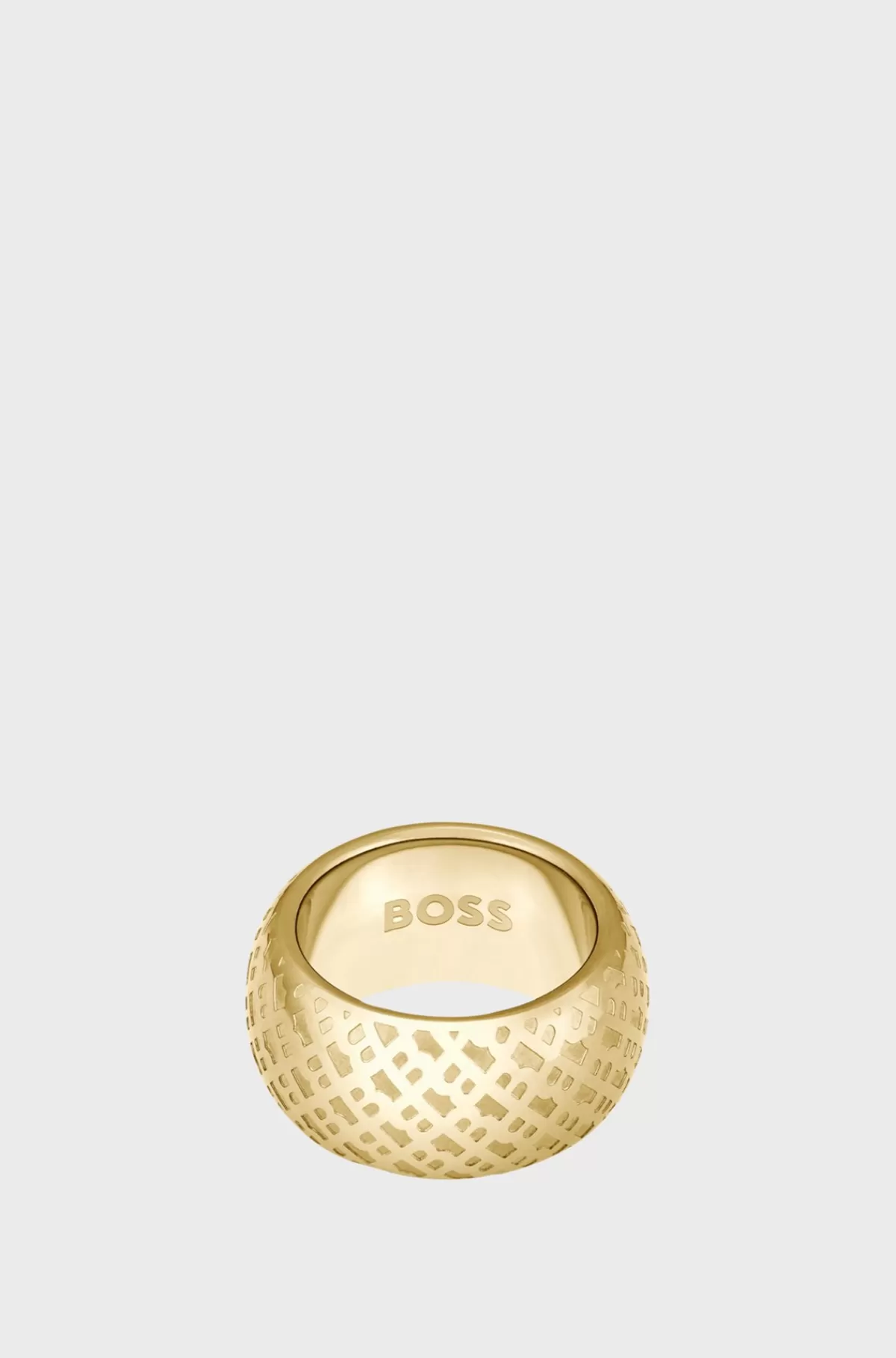 HUGO BOSS Gylden Ring Med Indgraverede Monogrammer Guld Best Sale