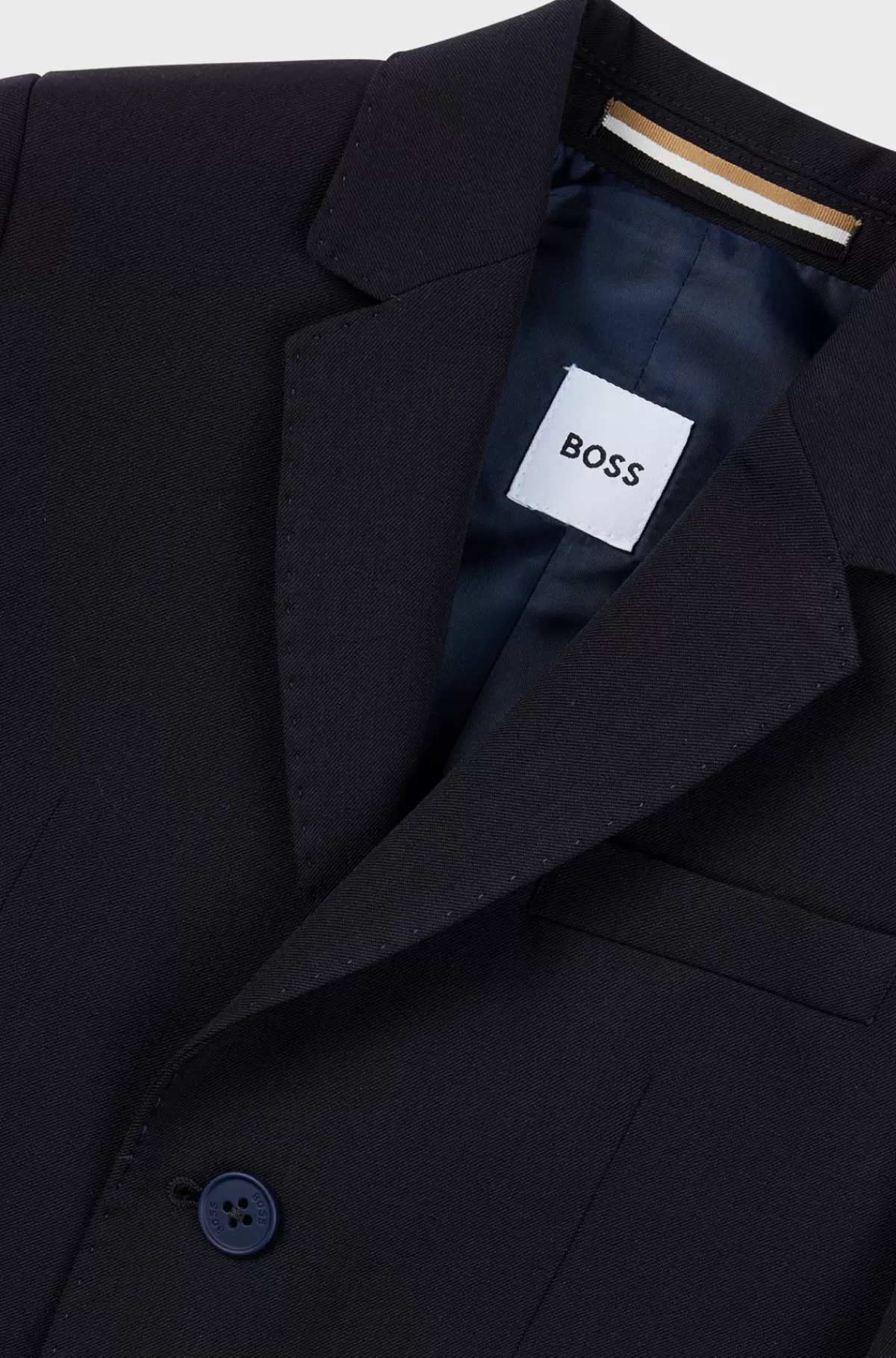 HUGO BOSS Habitjakke Til Børn I Uld Med Stræk Og Signaturfor Mørkeblå Sale
