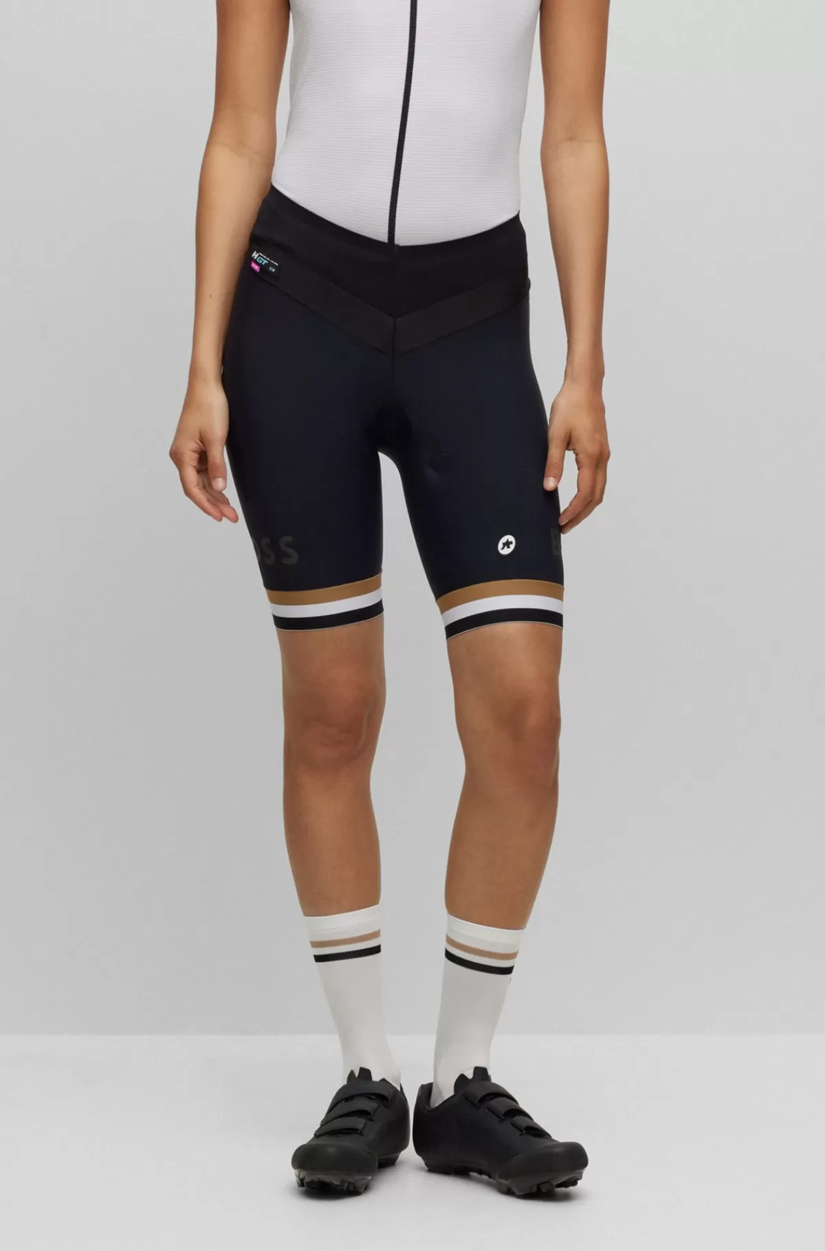 HUGO BOSS Halvlange Shorts Med Stødabsorberende Skum Fra BOSS X ASSOS Sort New