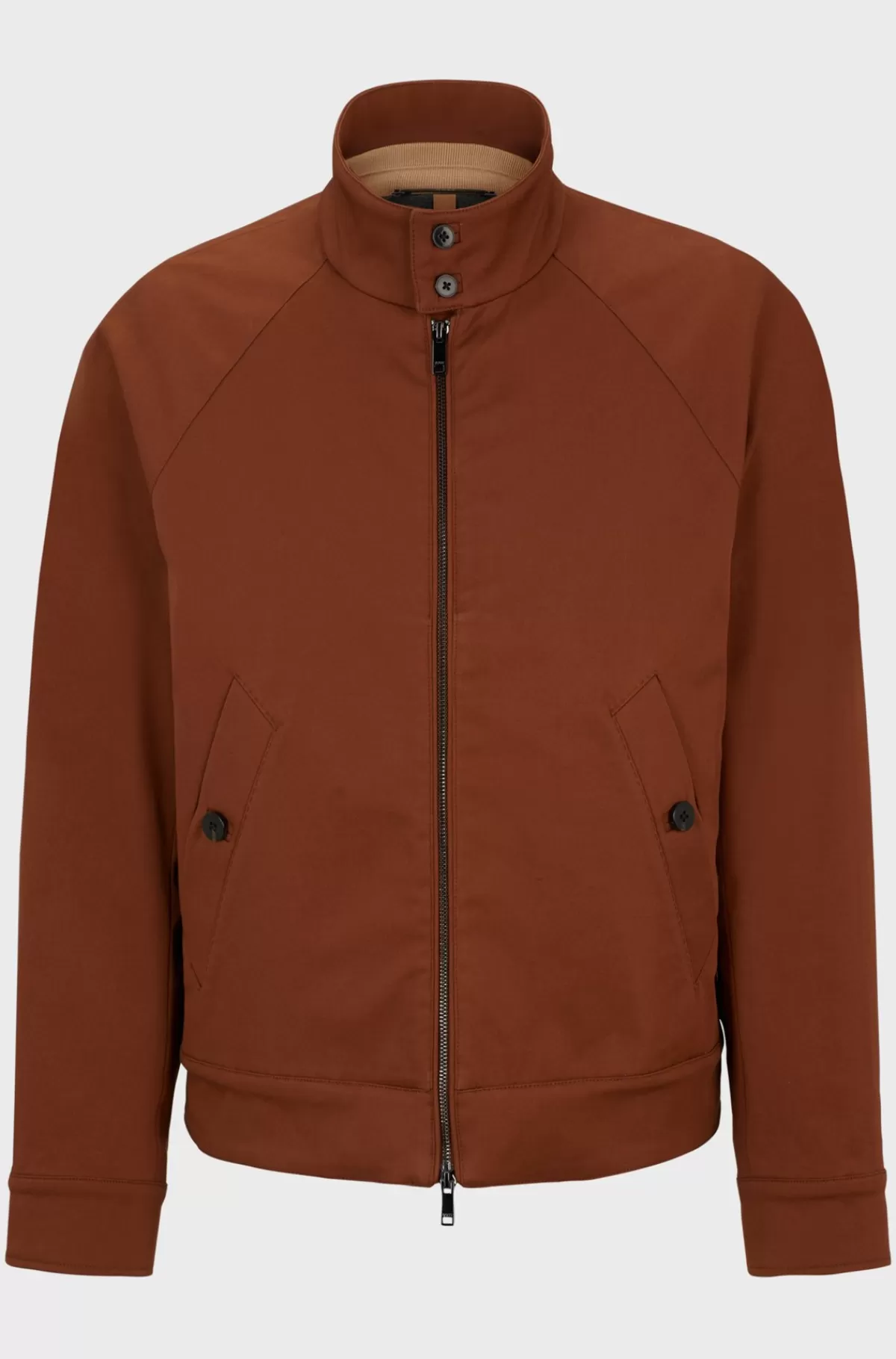 HUGO BOSS Harrington-jakke Med Regular Fit Og Aftagelig Indvendig Vest Brun Online