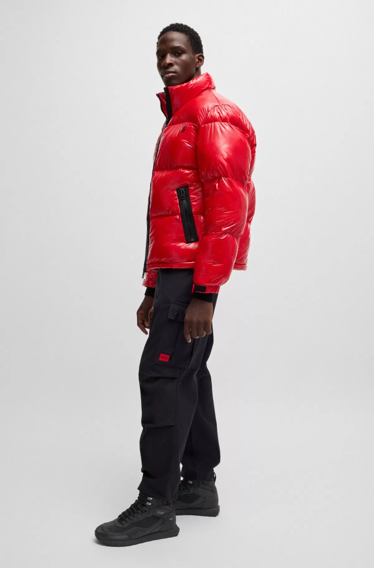 HUGO BOSS High Top-sneakers I Blandede Materialer Med Vandafvisende Finish Sort Online
