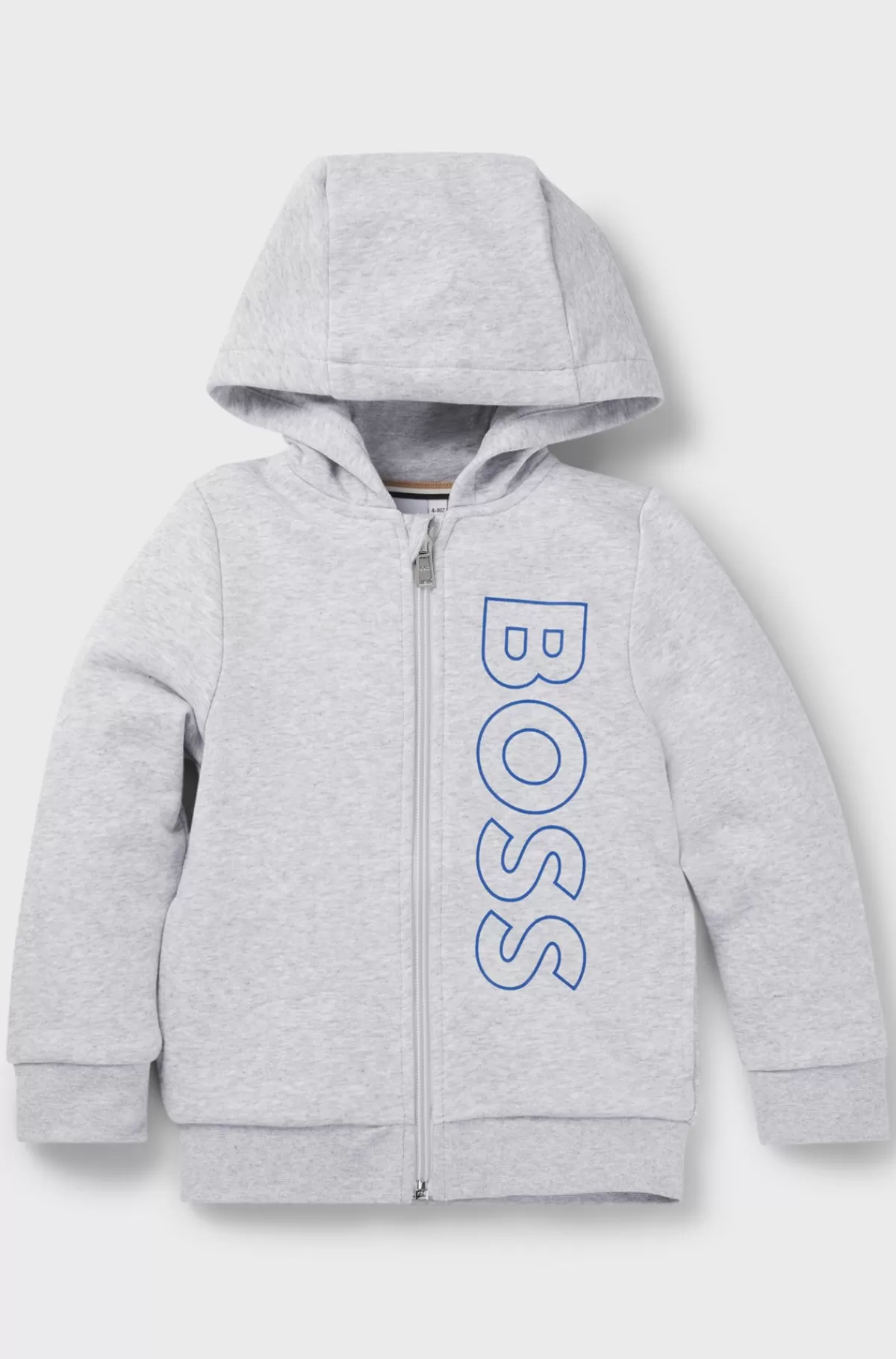 HUGO BOSS Hættetrøje Af Bomuldsblanding Med Lynlås Og Lodret Logo Til Børn Lysegrå Online