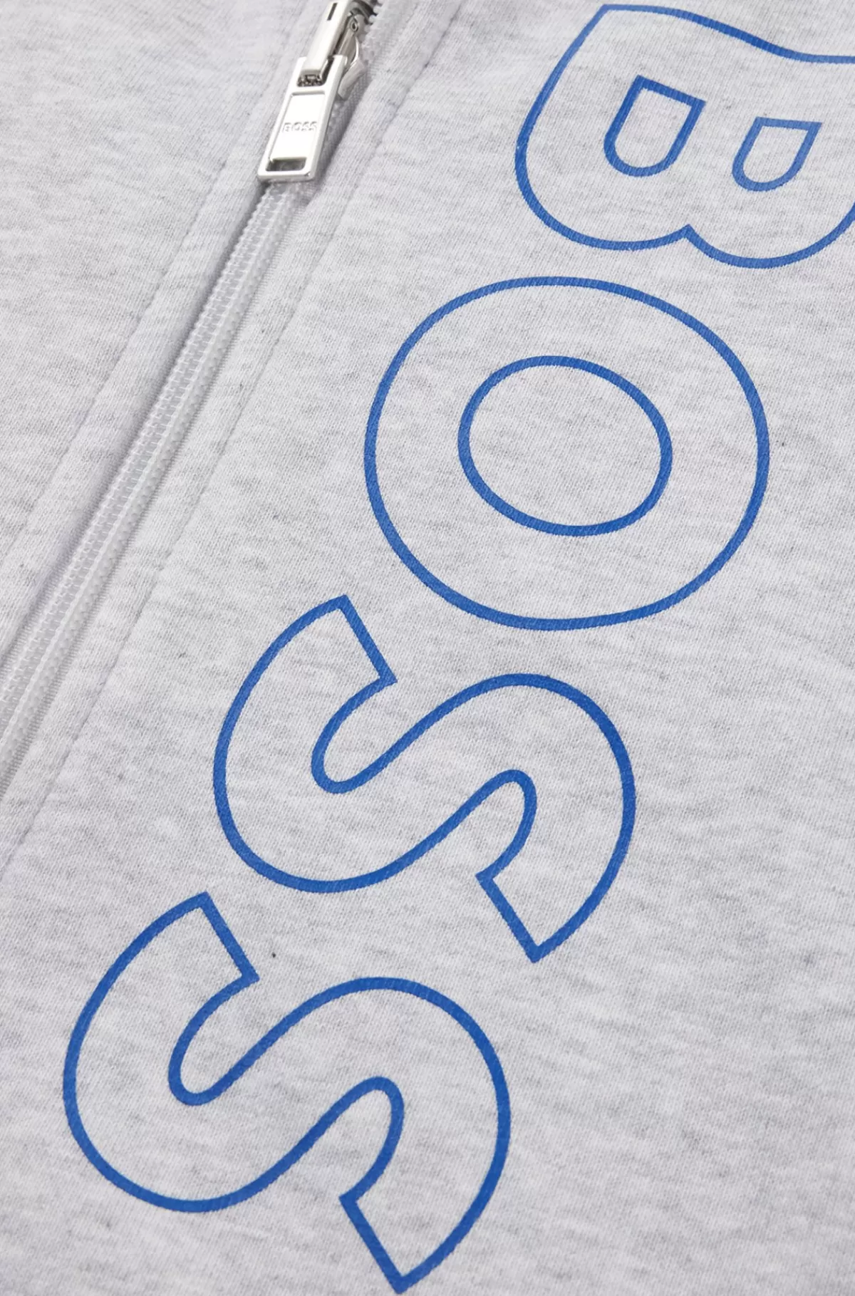 HUGO BOSS Hættetrøje Af Bomuldsblanding Med Lynlås Og Lodret Logo Til Børn Lysegrå Online
