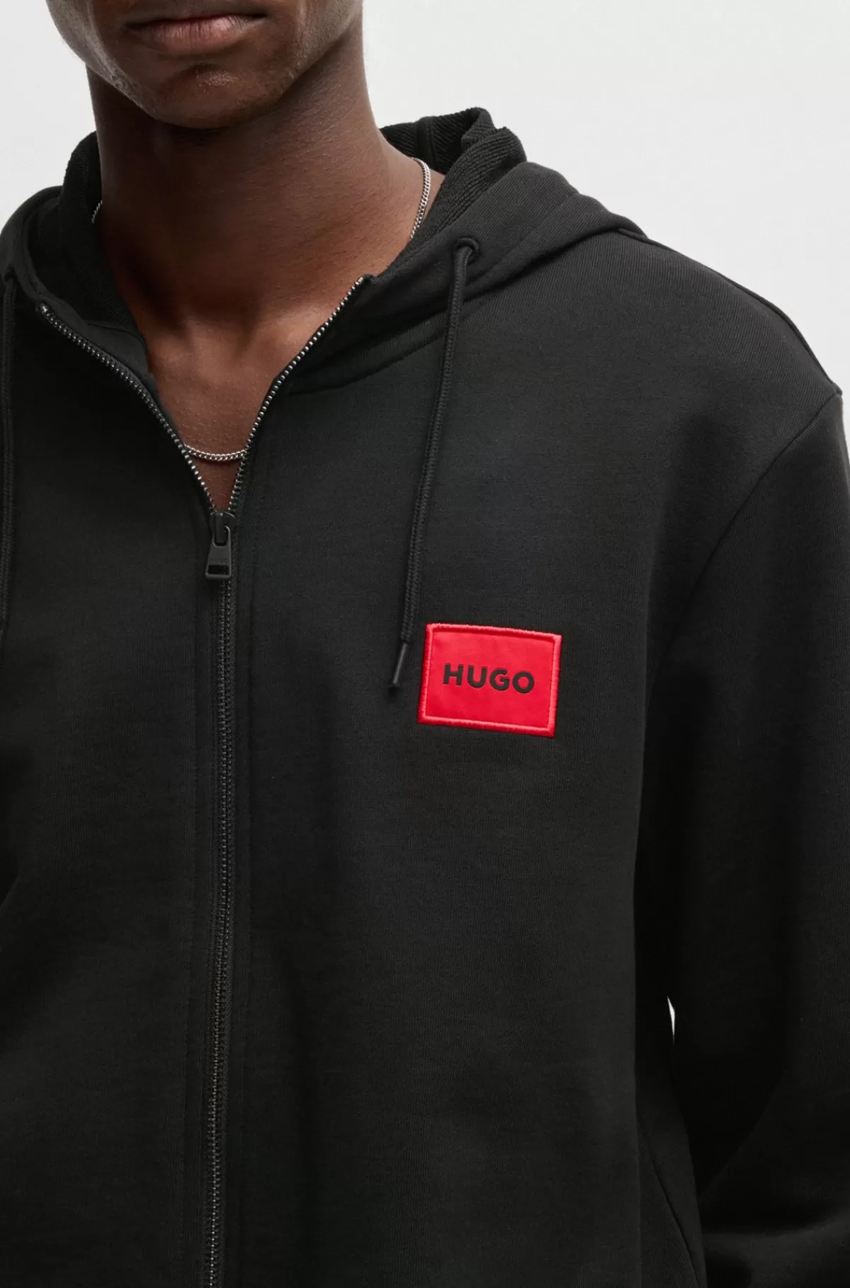 HUGO BOSS Hættetrøje I Fransk Frotté Med Regular Fit Og Logomærkat Sort Online