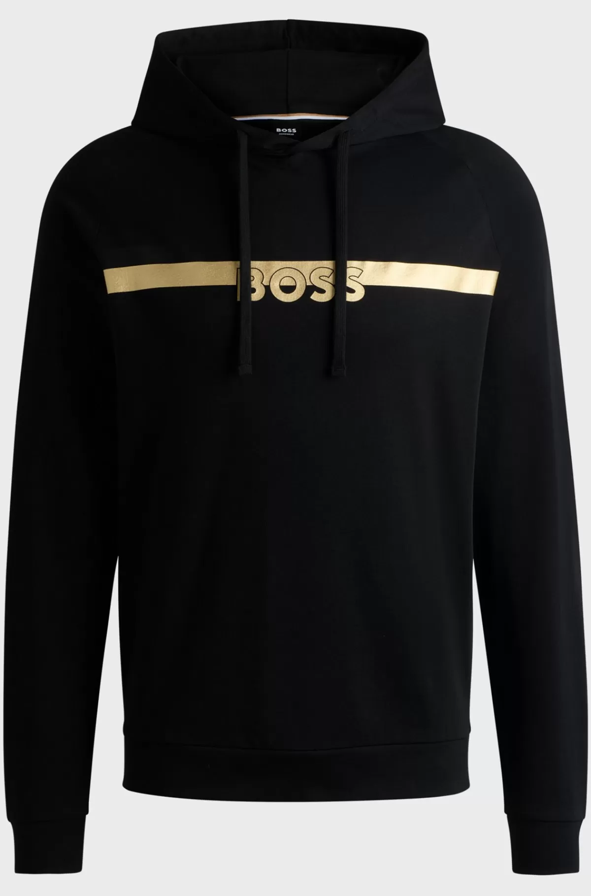HUGO BOSS Hættetrøje I Sweatkvalitet Af Bomuld Med Regular Fit Og Folieprintet Logo Sort Store