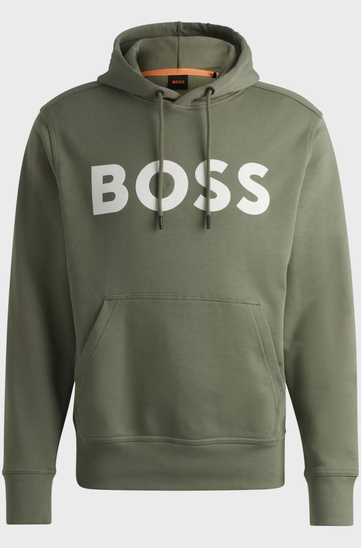 HUGO BOSS Hættetrøje I Sweatkvalitet Af Bomuld Med Relaxed Fit Og Kontrastlogo Kaki New