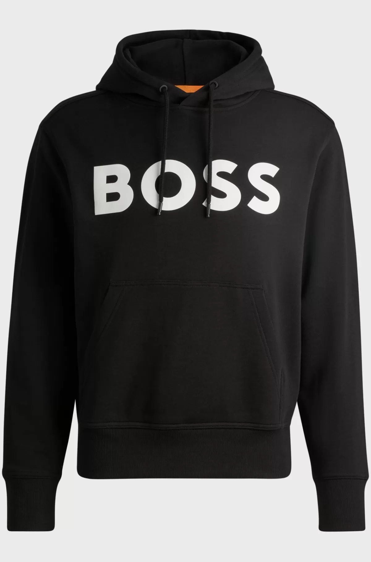 HUGO BOSS Hættetrøje I Sweatkvalitet Af Bomuld Med Relaxed Fit Og Kontrastlogo Sort Shop