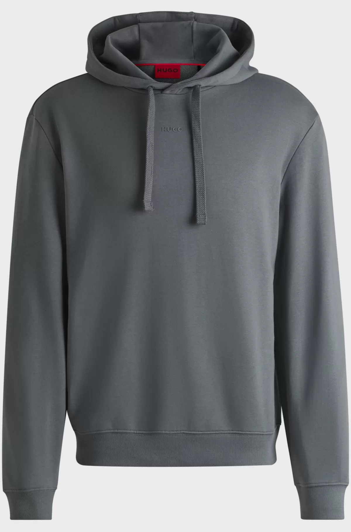 HUGO BOSS Hættetrøje I Sweatkvalitet Af Bomuld Med Relaxed Fit Og Logoprint Grå Flash Sale