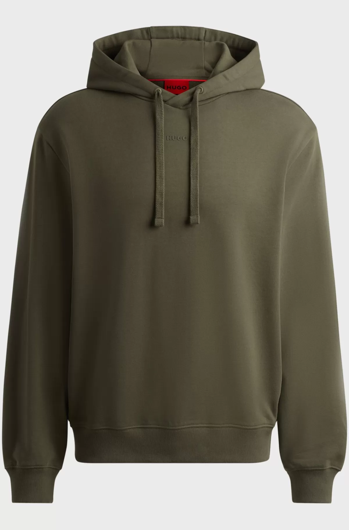 HUGO BOSS Hættetrøje I Sweatkvalitet Af Bomuld Med Relaxed Fit Og Logoprint Mørkegrøn Sale