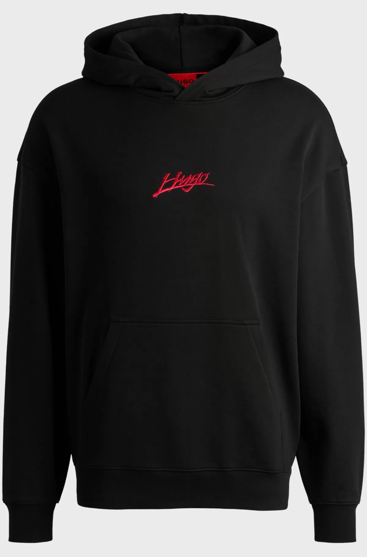 HUGO BOSS Hættetrøje I Sweatkvalitet Af Bomuld Med Relaxed Fit Og Logoprint Sort Cheap