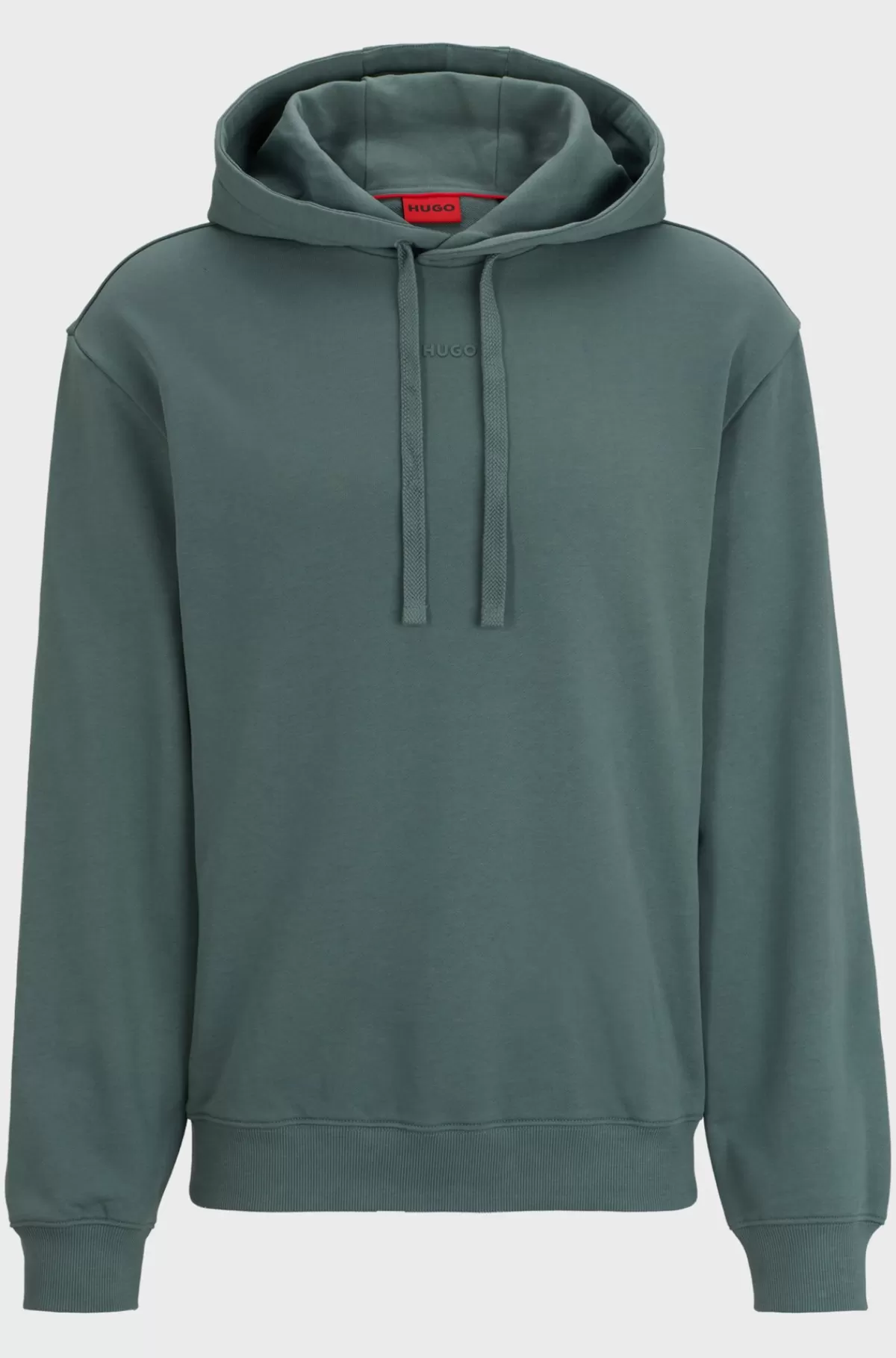HUGO BOSS Hættetrøje I Sweatkvalitet Af Bomuld Med Relaxed Fit Og Logoprint Mørkegrøn Fashion