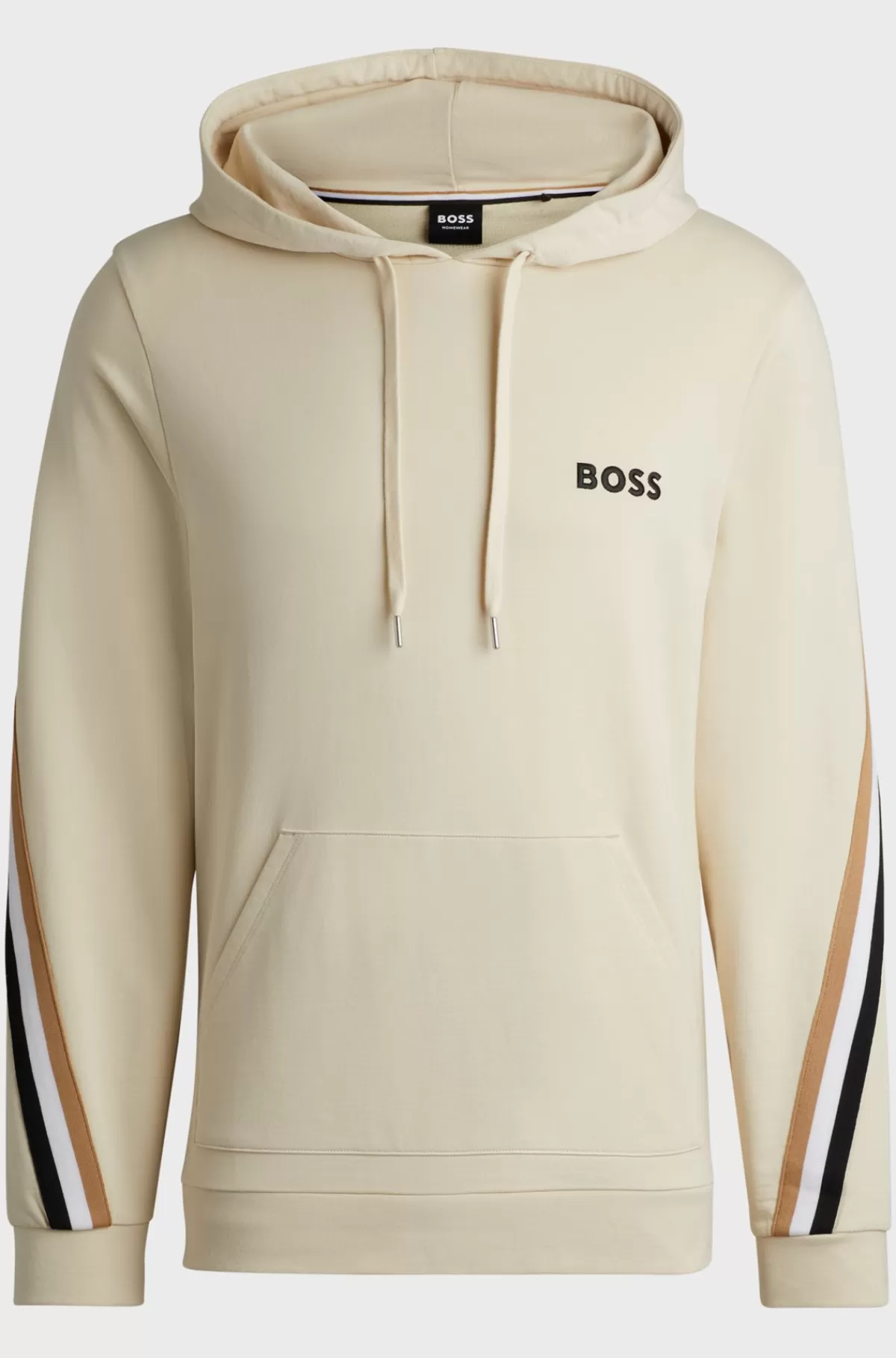 HUGO BOSS Hættetrøje I Sweatkvalitet Af Bomuld Med Stræk Og Signaturstribet Bånd Lys beige Cheap