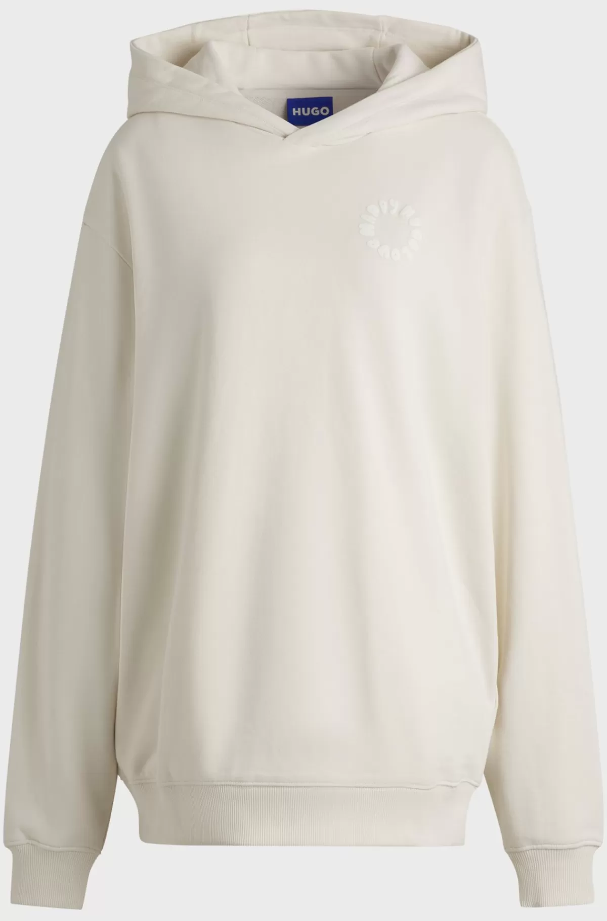 HUGO BOSS Hættetrøje Med Oversize Fit I Bomuldsfrotté Med Muntert Slogan Naturlig Fashion