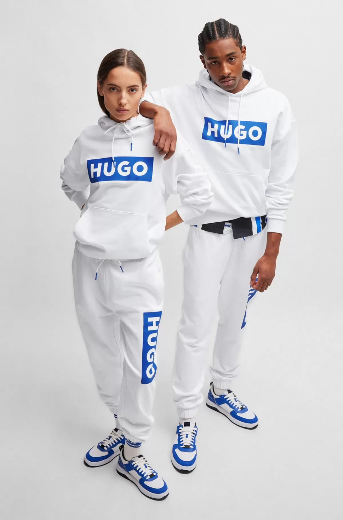 HUGO BOSS Hættetrøje Med Regular Fit I Frotté Med Logotryk Hvid Fashion